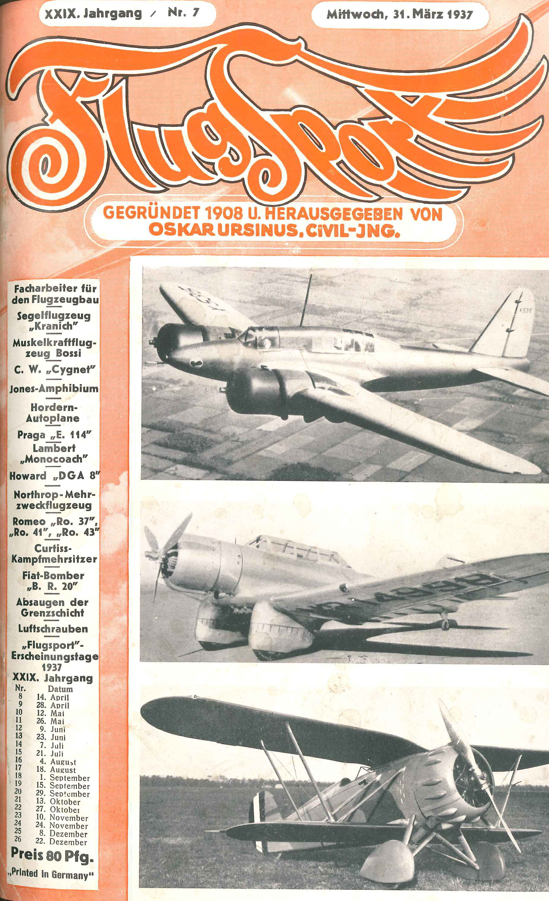 Flugsport 1937 - Heft 7/1937
