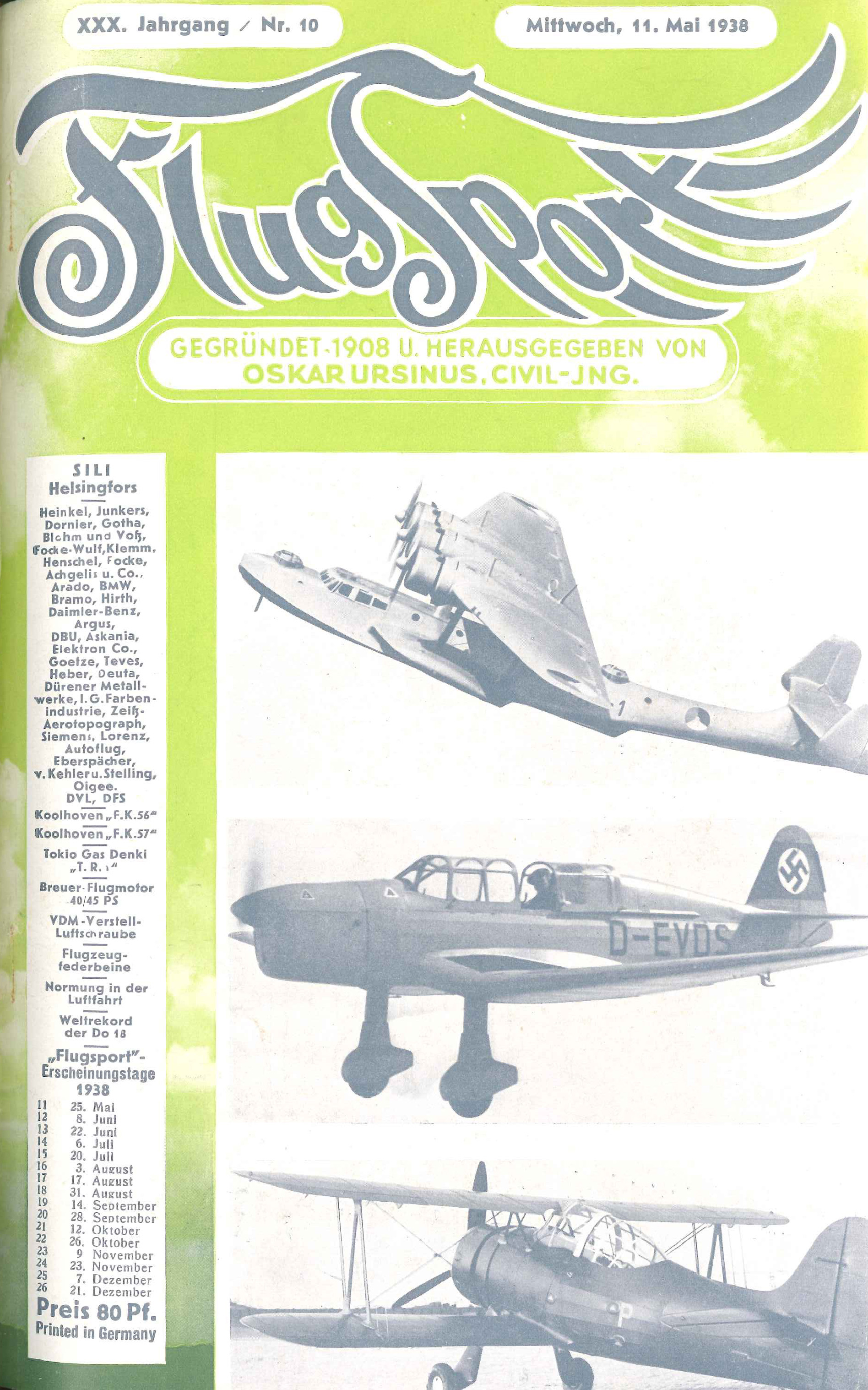 Flugsport 1938 - Heft 10/1938