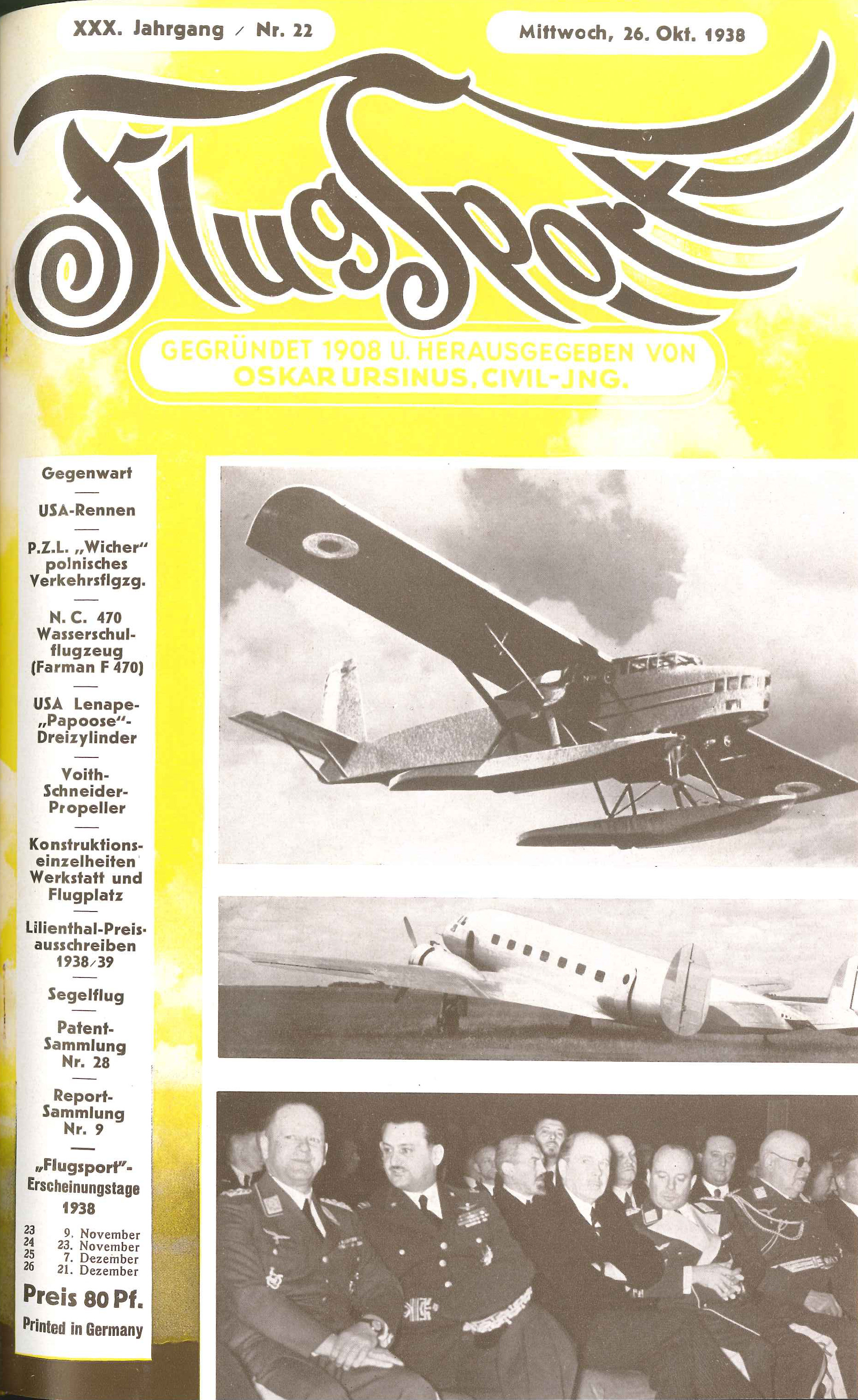 Flugsport 1938 - Heft 22/1938