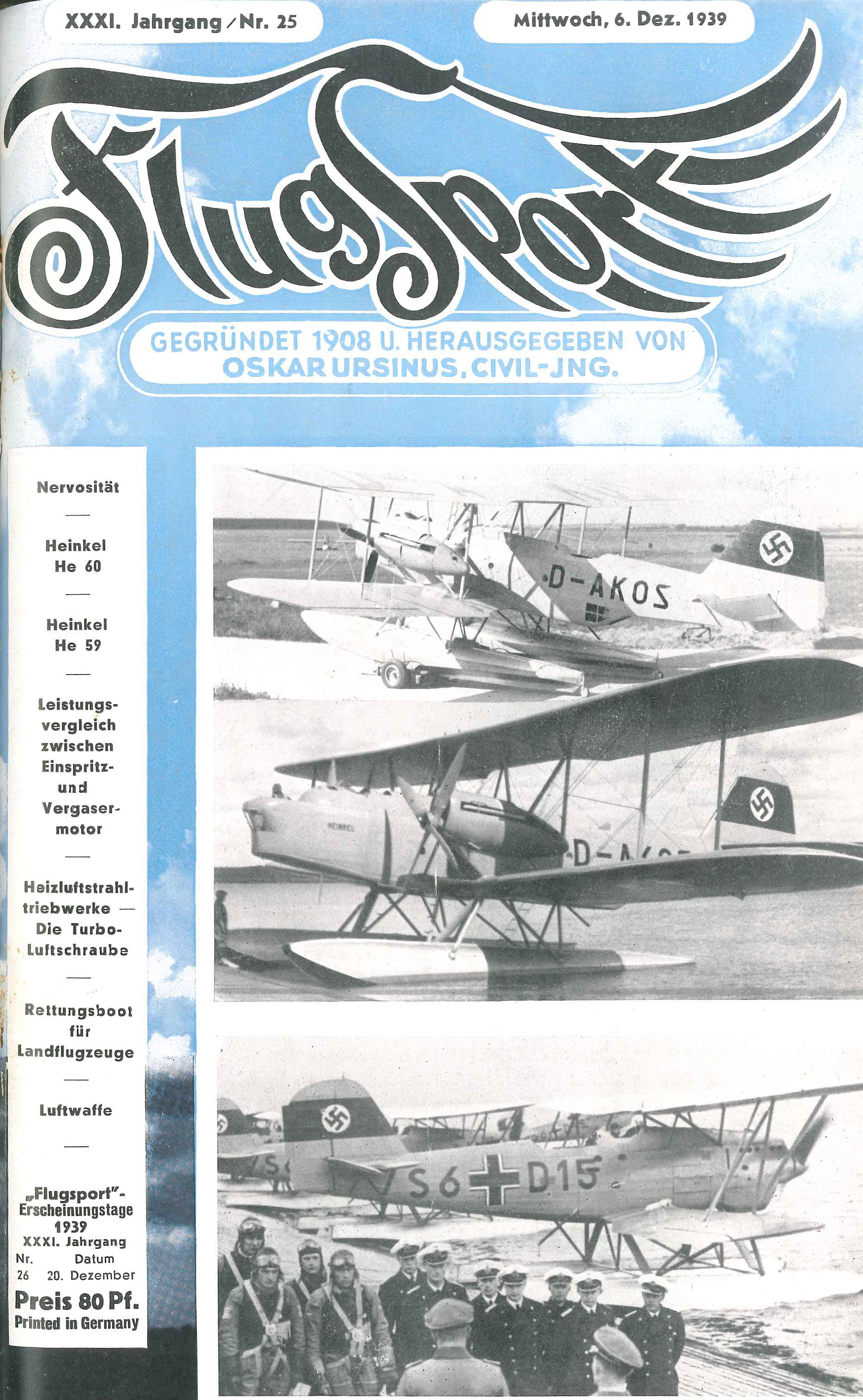 Flugsport 1939 - Heft 25/1939