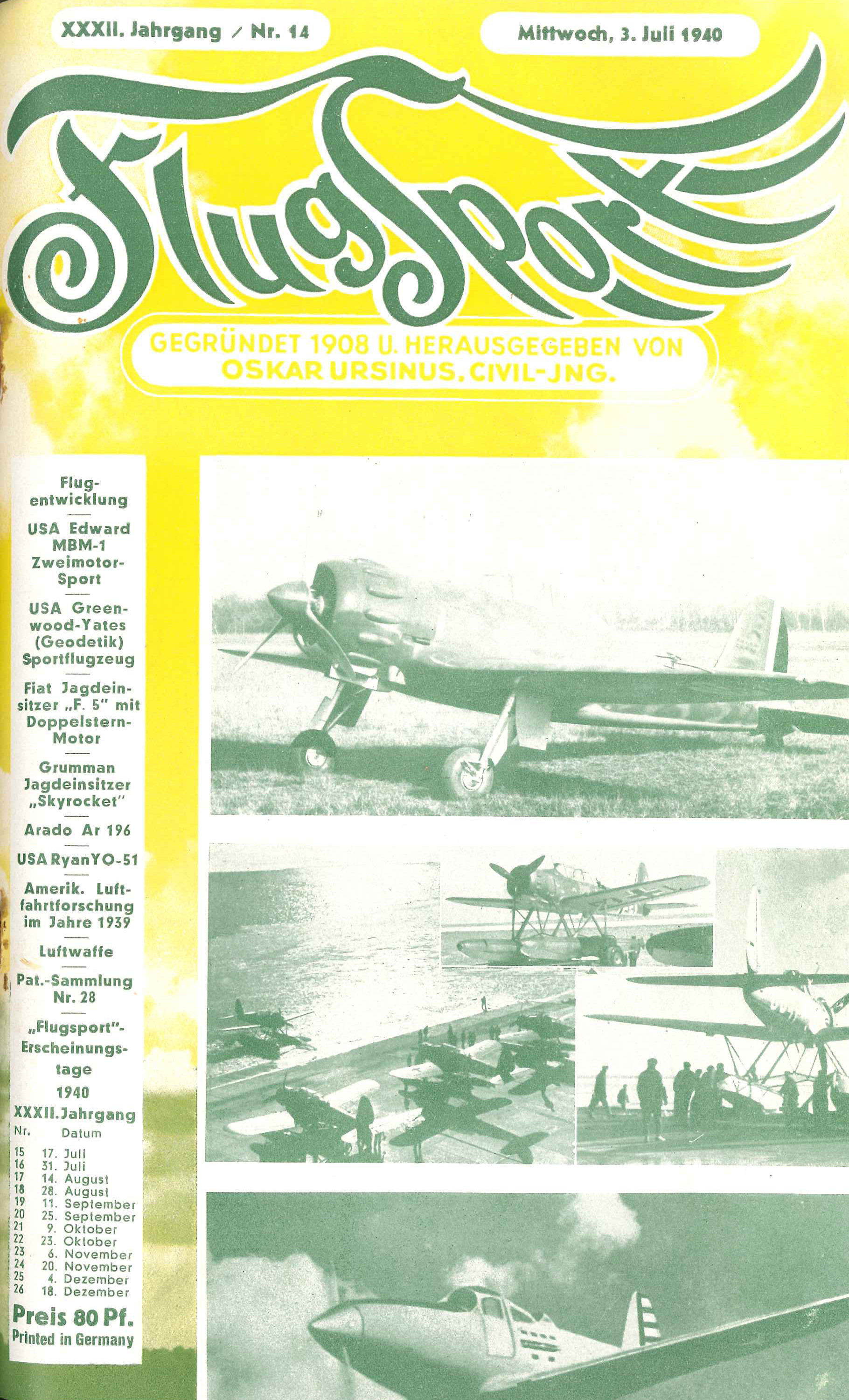 Flugsport 1940 - Heft 14/1940