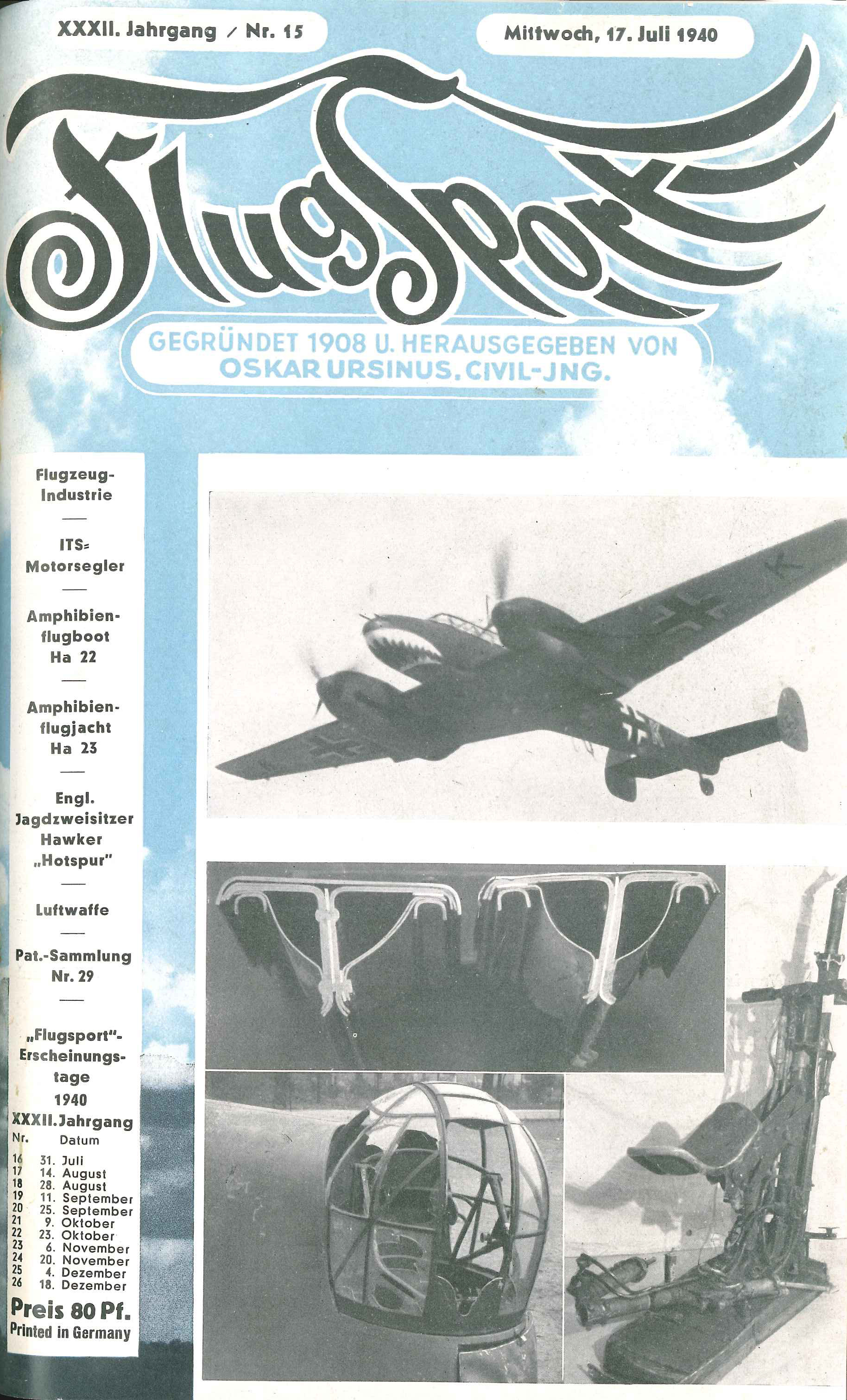 Flugsport 1940 - Heft 15/1940