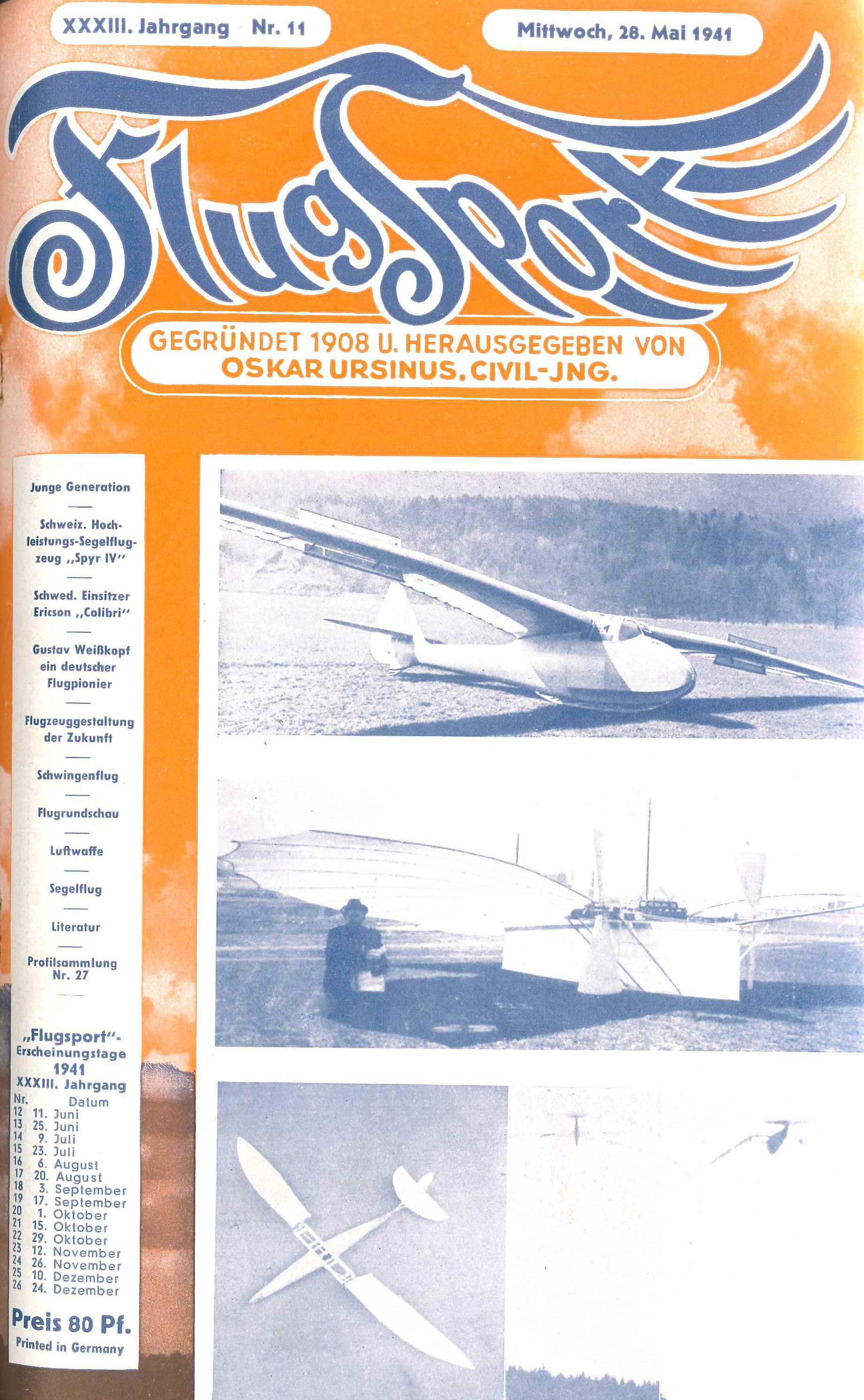 Flugsport 1941 - Heft 11/1941