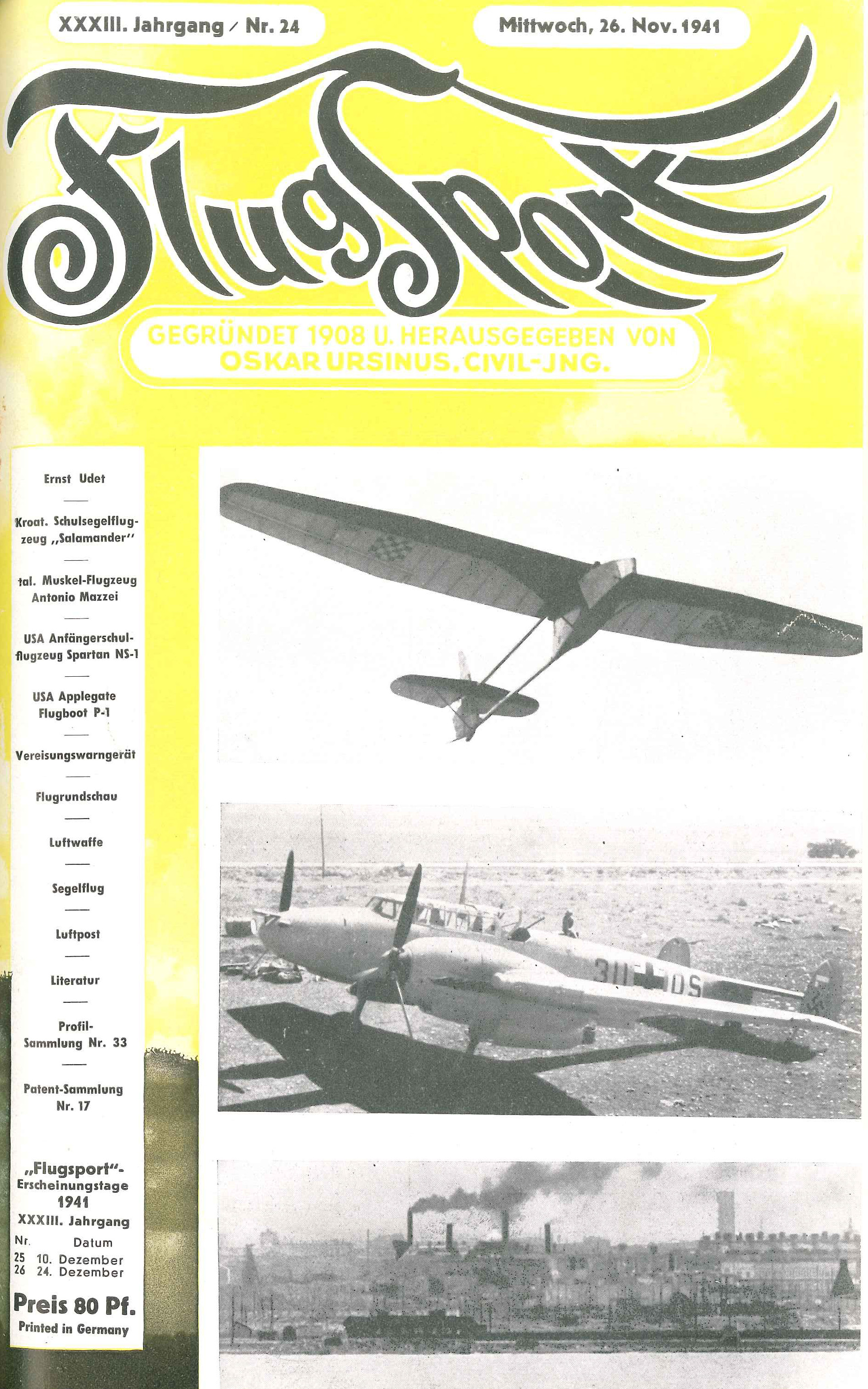 Flugsport 1941 - Heft 24/1941