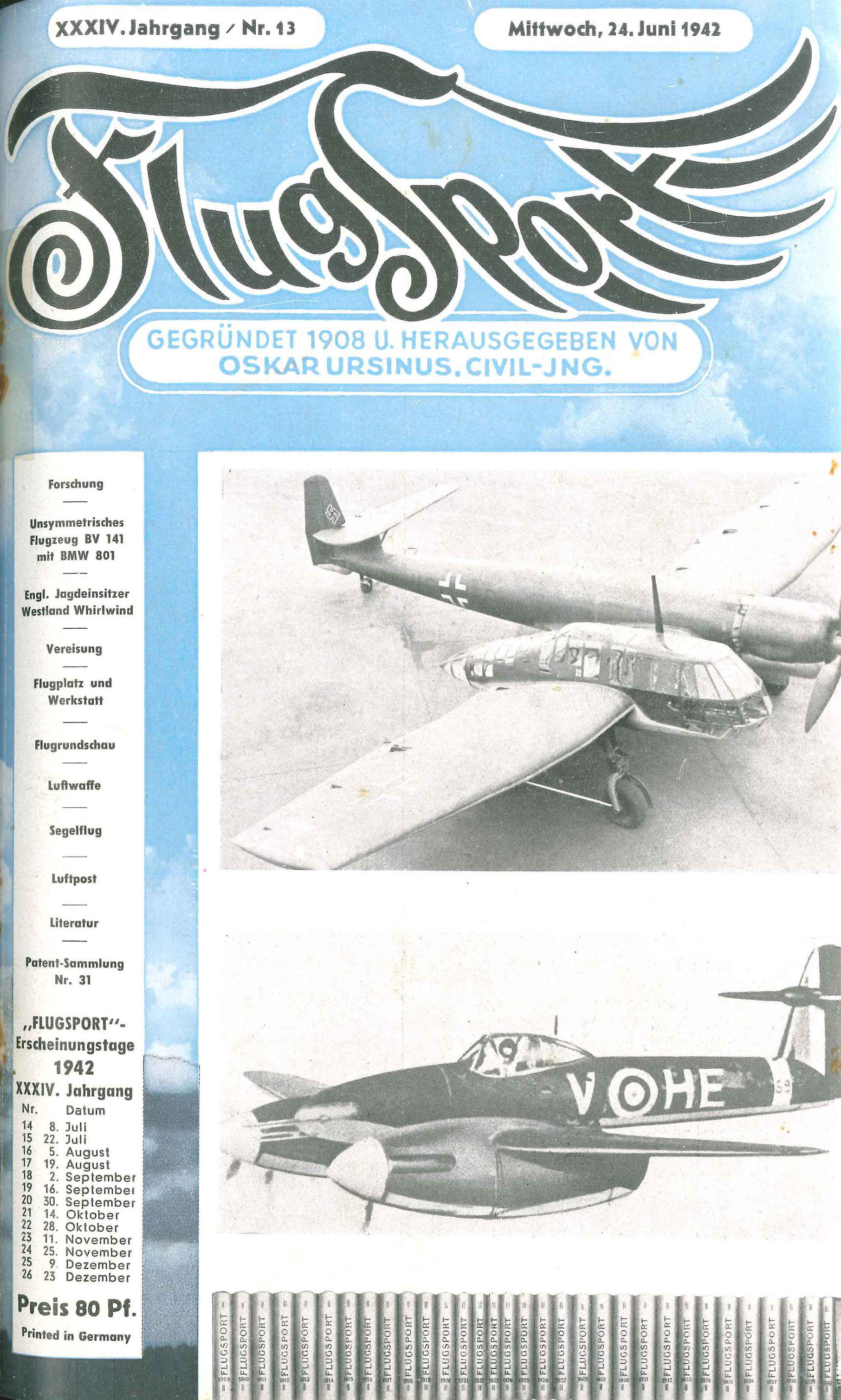 Flugsport 1942 - Heft 13/1942