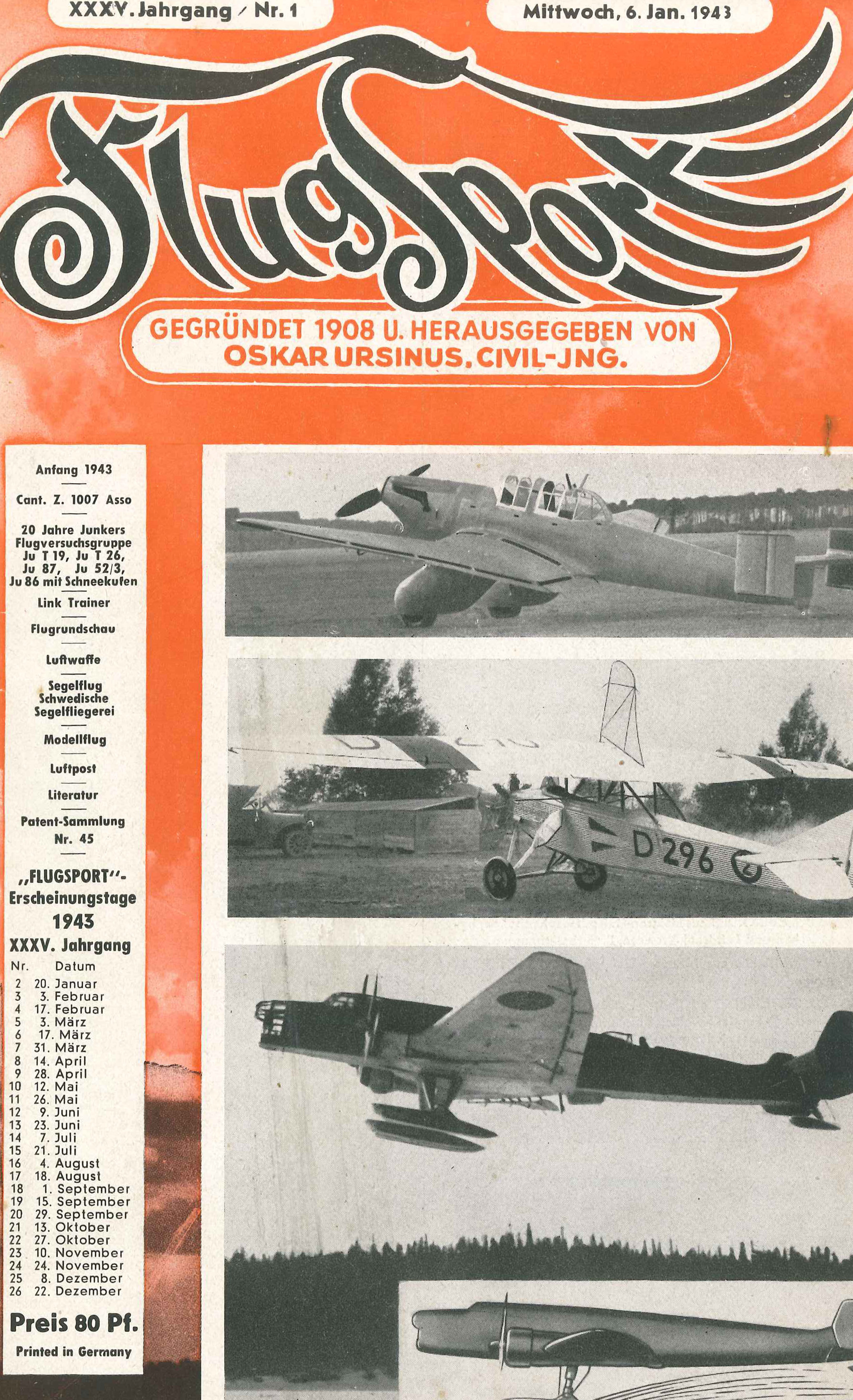 Flugsport 1943 - Heft 1/1943