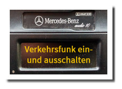 Verkehrsfunk abschalten beim Autoradio Mercedes-Benz AUDIO 10 für Kassetten und AUDIO 10 CD für Compact Disc