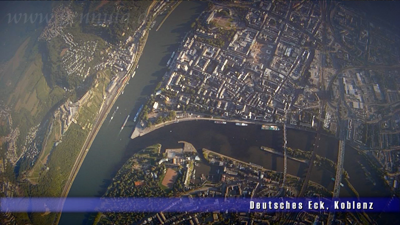 Luftbild Deutsches Eck in Koblenz, Mosel und Rhein