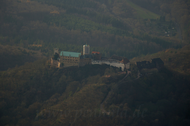 Luftbild von der Wartburg in Eisenach