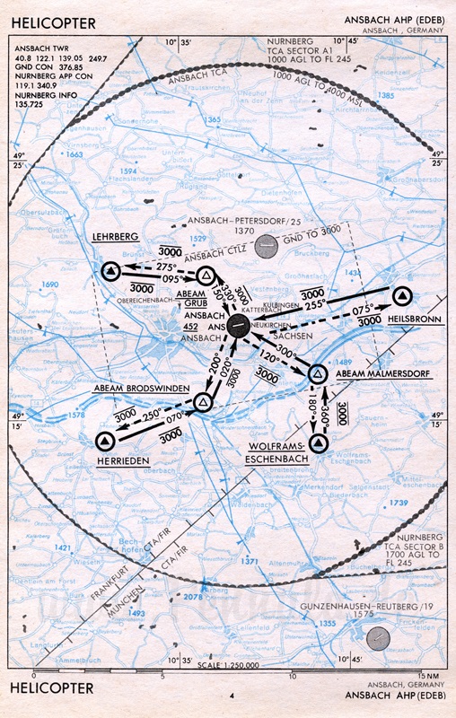 Ansbach Air Base US Air Forces Europe Luftfahrtkarte