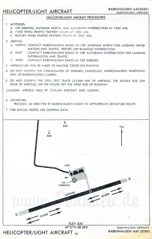 Babenhausen Flughafen Aerodrome Chart (Militärflugplatz)