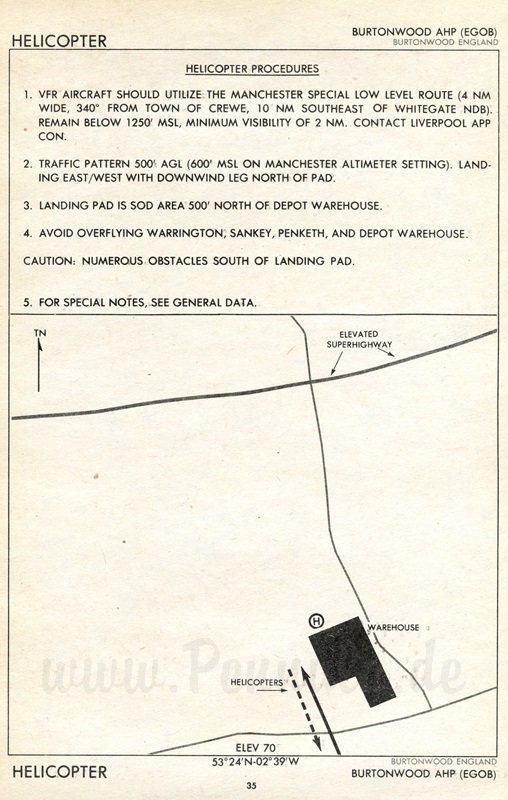 Burtonwood Flughafen Aerodrome Chart (Militärflugplatz)