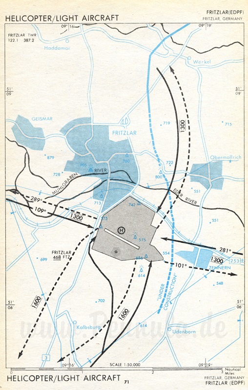 Fritzlar Flugplatz Sichtanflugkarte (Traffic Pattern)