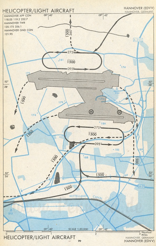 Hannover Flugplatz Sichtanflugkarte (Traffic Pattern)