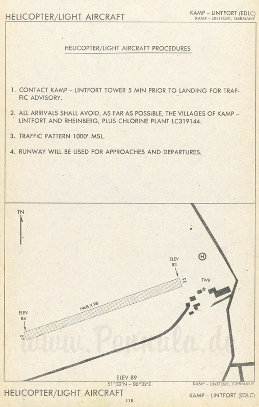 Kamp Lintfort Flughafen Aerodrome Chart (Militärflugplatz)