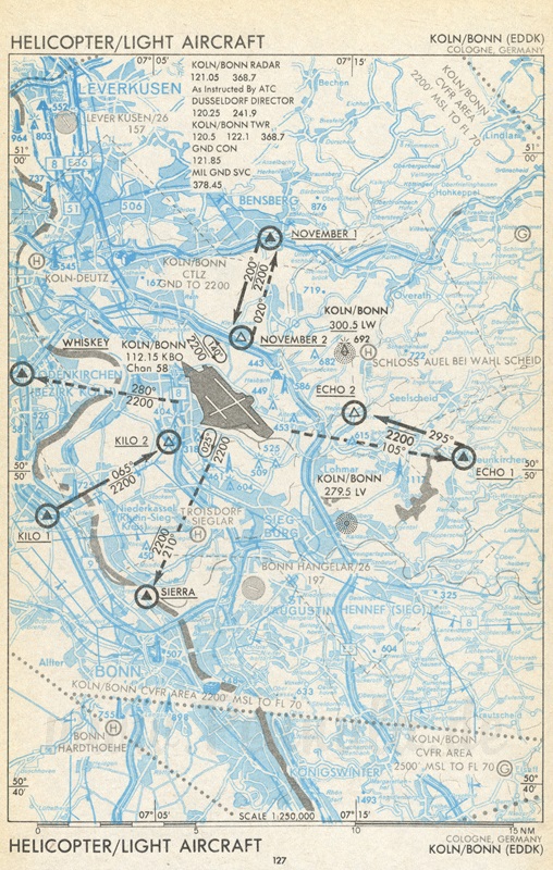 Köln-Bonn Air Base US Air Forces Europe Luftfahrtkarte