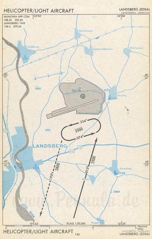 Landsberg Flugplatz Sichtanflugkarte (Traffic Pattern)