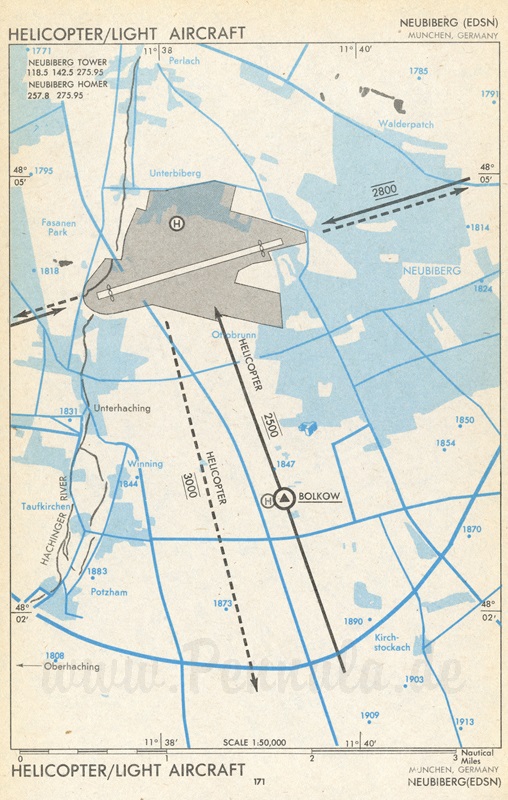 Neubiberg Flugplatz Sichtanflugkarte (Traffic Pattern)