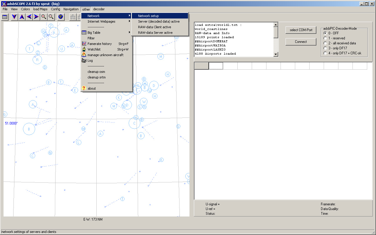 Programm adsbSCOPE Konfiguration und Einstellungen