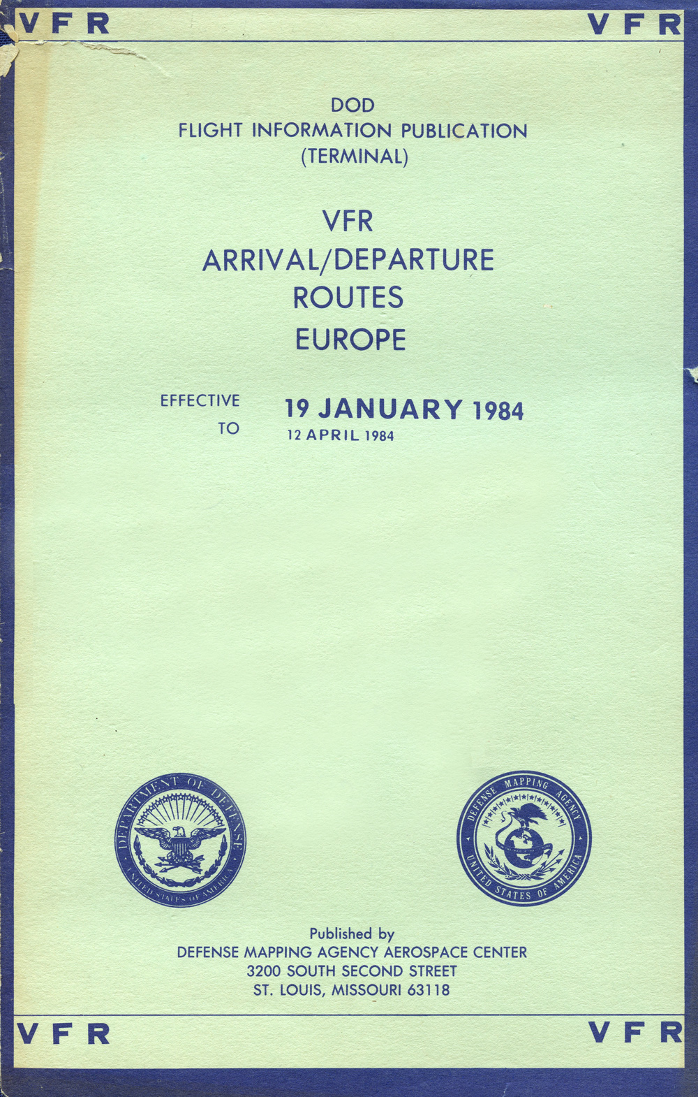 DOD Flight Information Publication and VFR Arrival Departure Routes Europe US Air Force