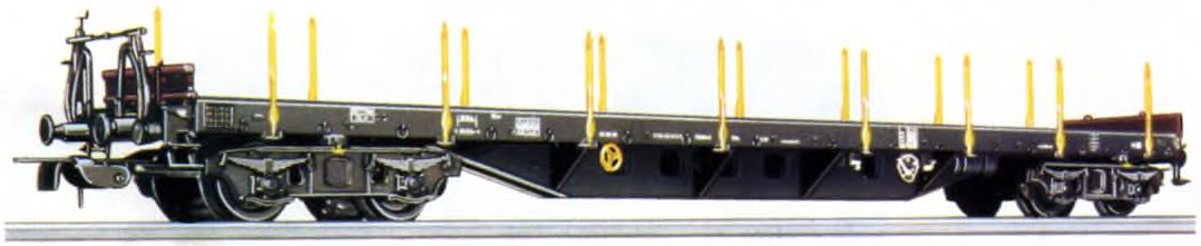 PIKO Güterzugwagen bzw. Flachwagen. 5/6419-01 Modell des Flachwagens der Deutschen Reichsbahn, LüP: 230 mm.