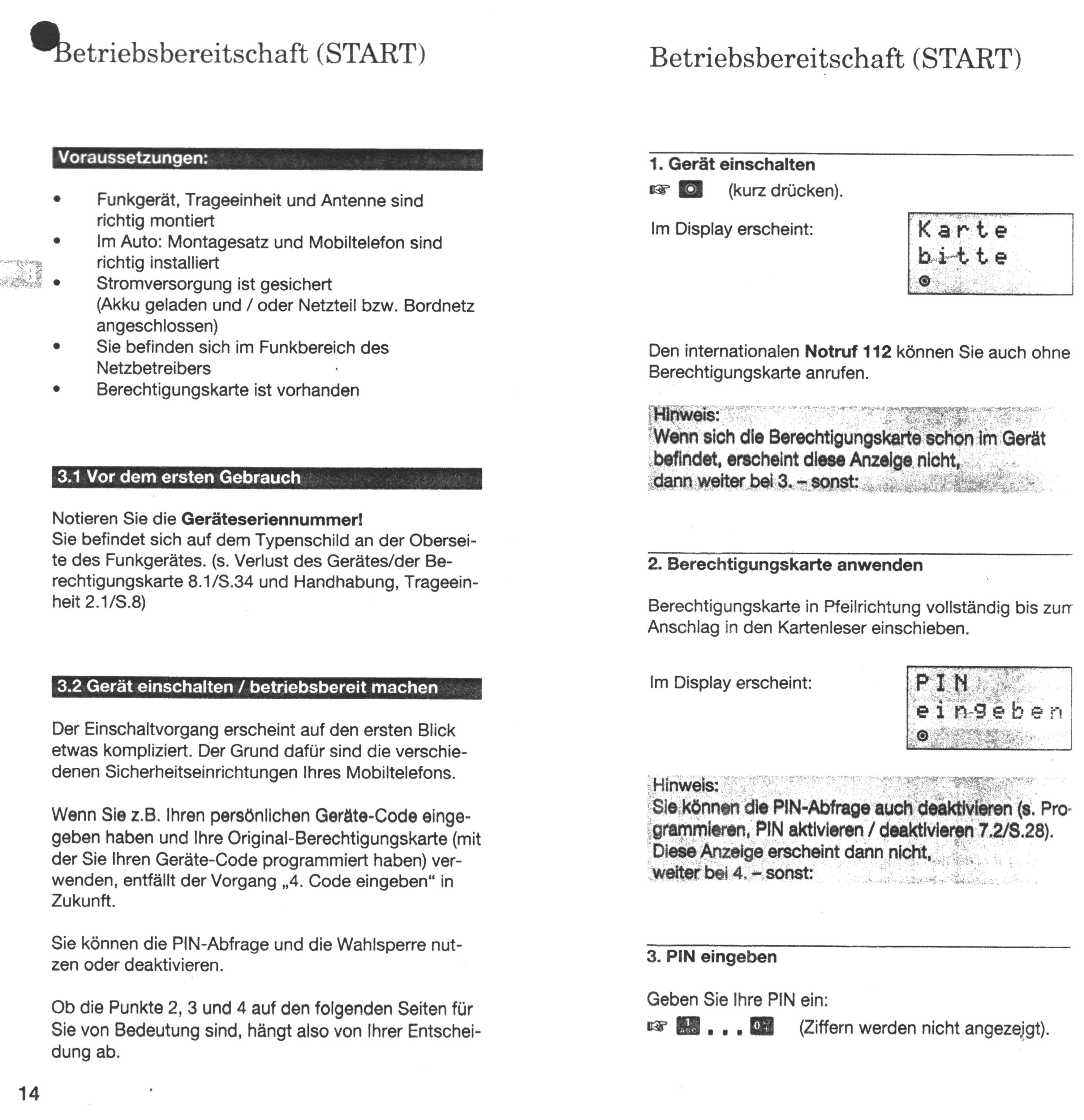 Bedienungsanleitung (deutsch) für Siemens P1 Mobiltelefon und Telekom D1-314 Autotelefon (Anleitung)