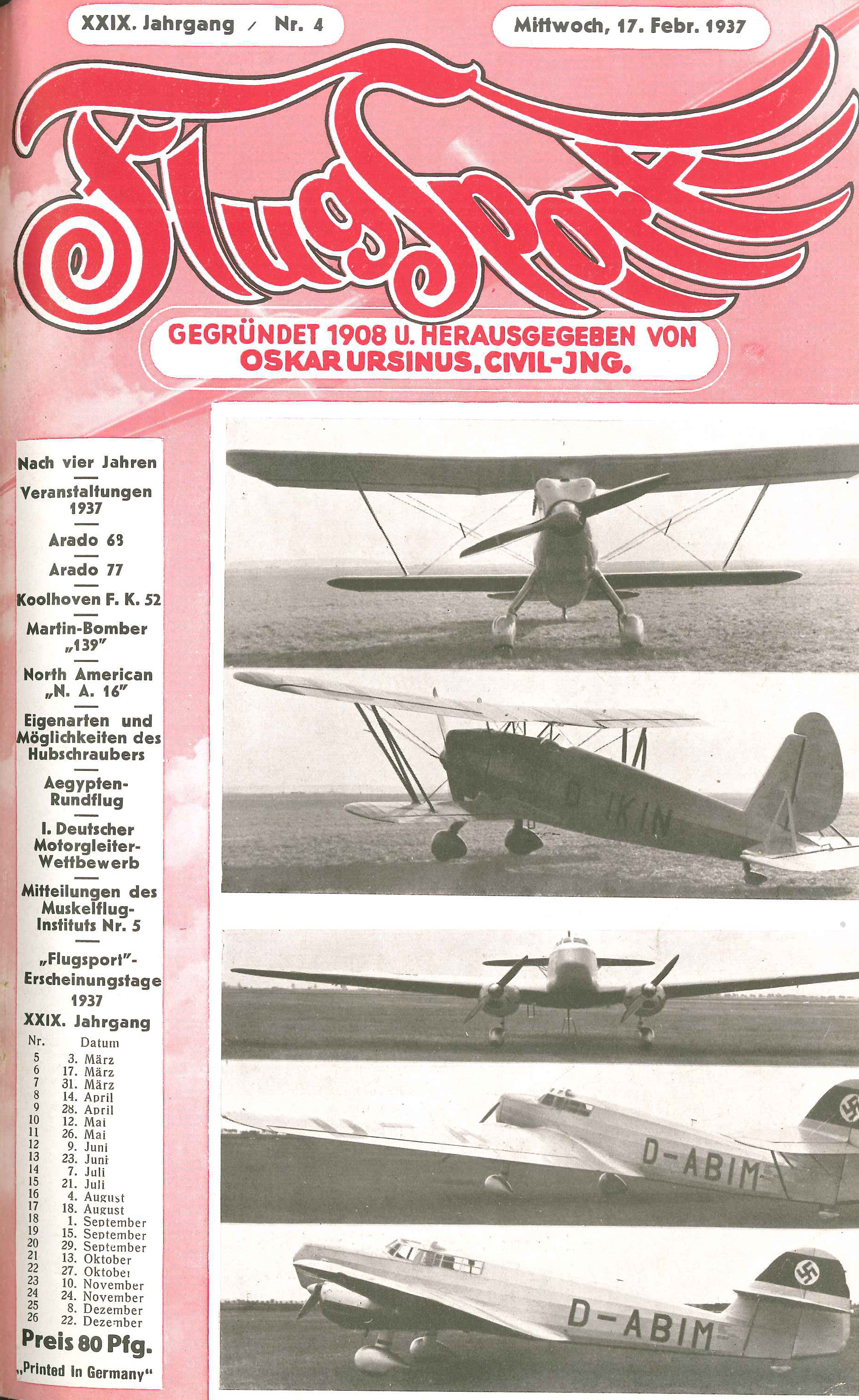 Flugsport 1937 - Heft 4/1937
