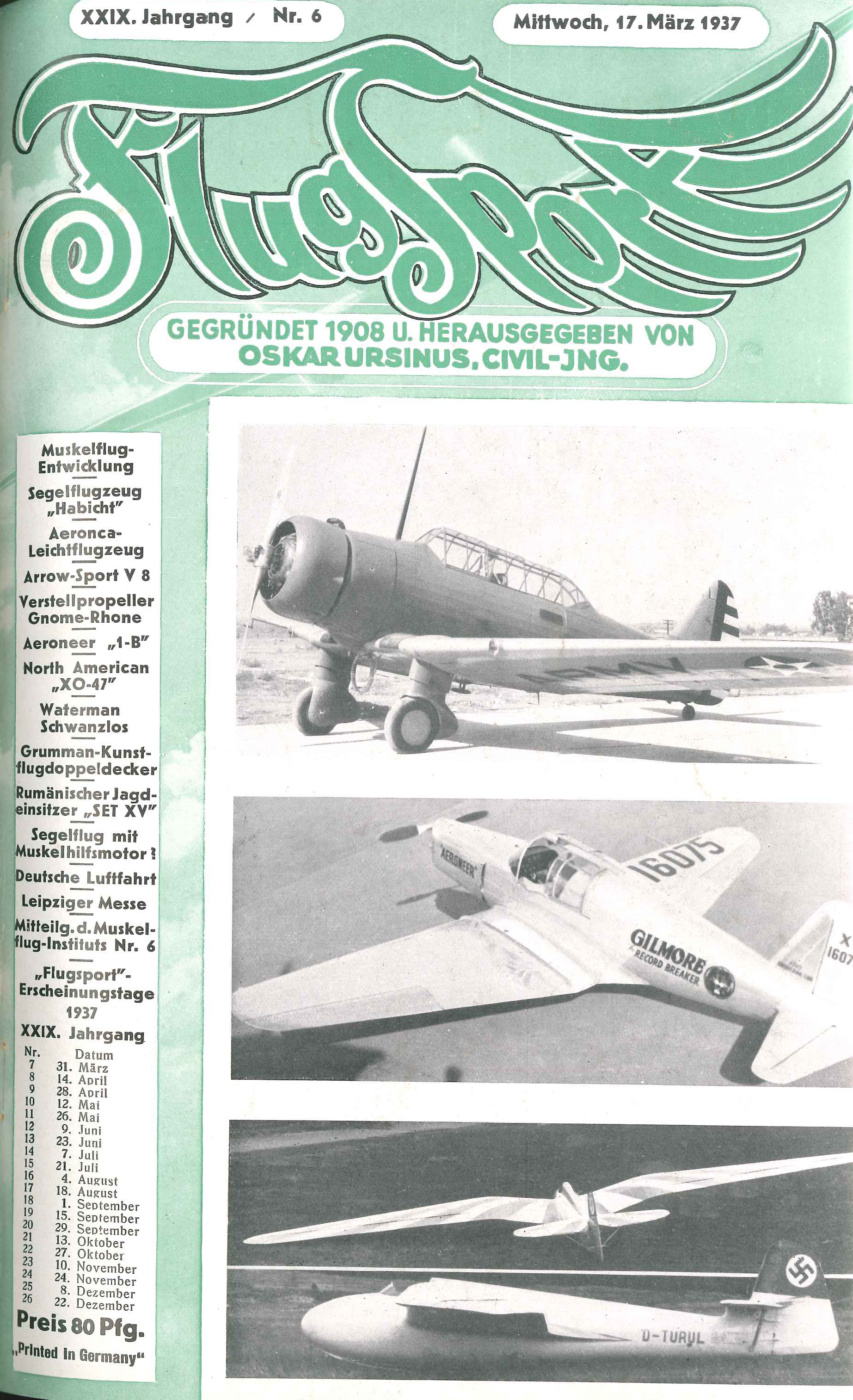 Flugsport 1937 - Heft 6/1937