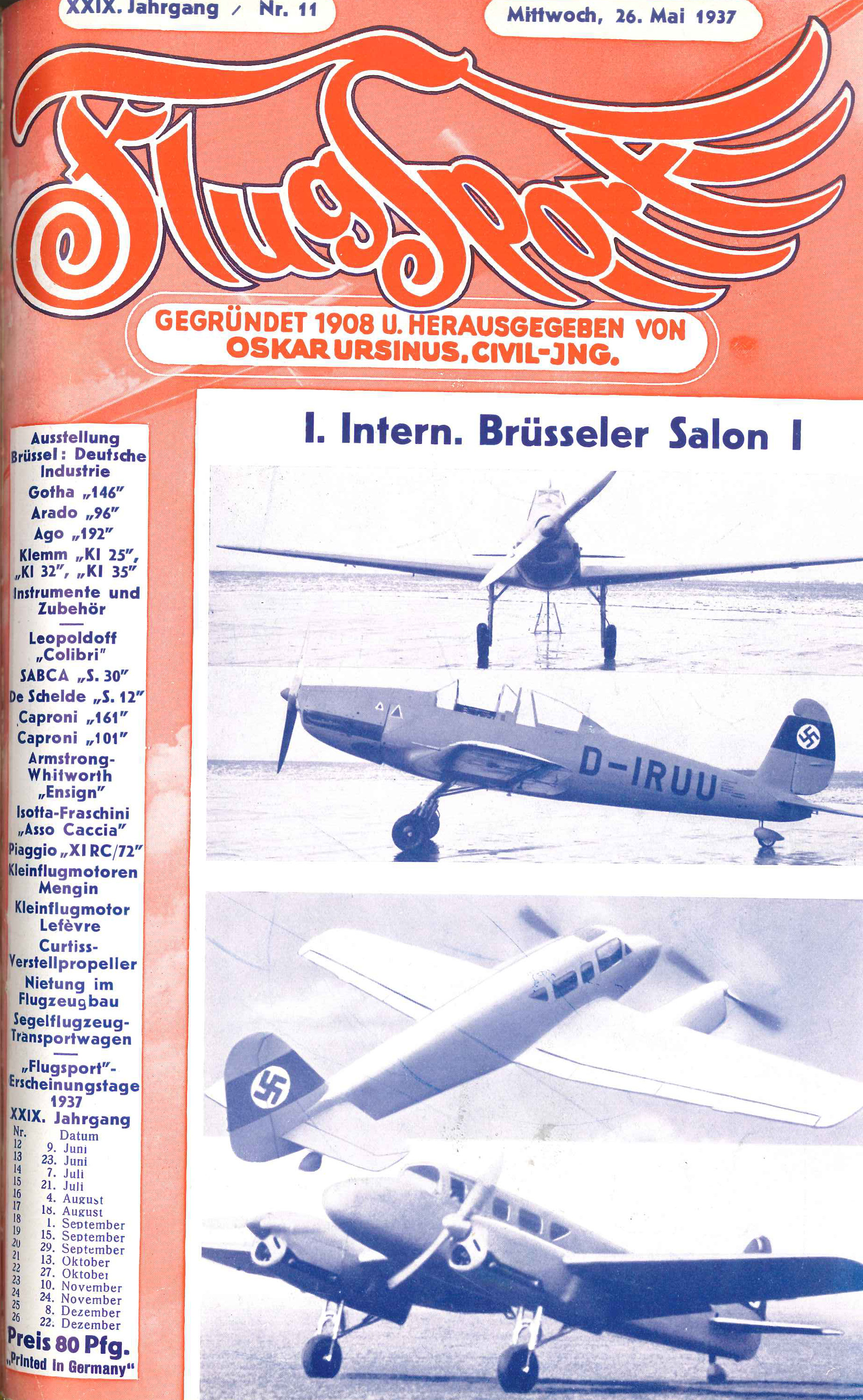 Flugsport 1937 - Heft 11/1937
