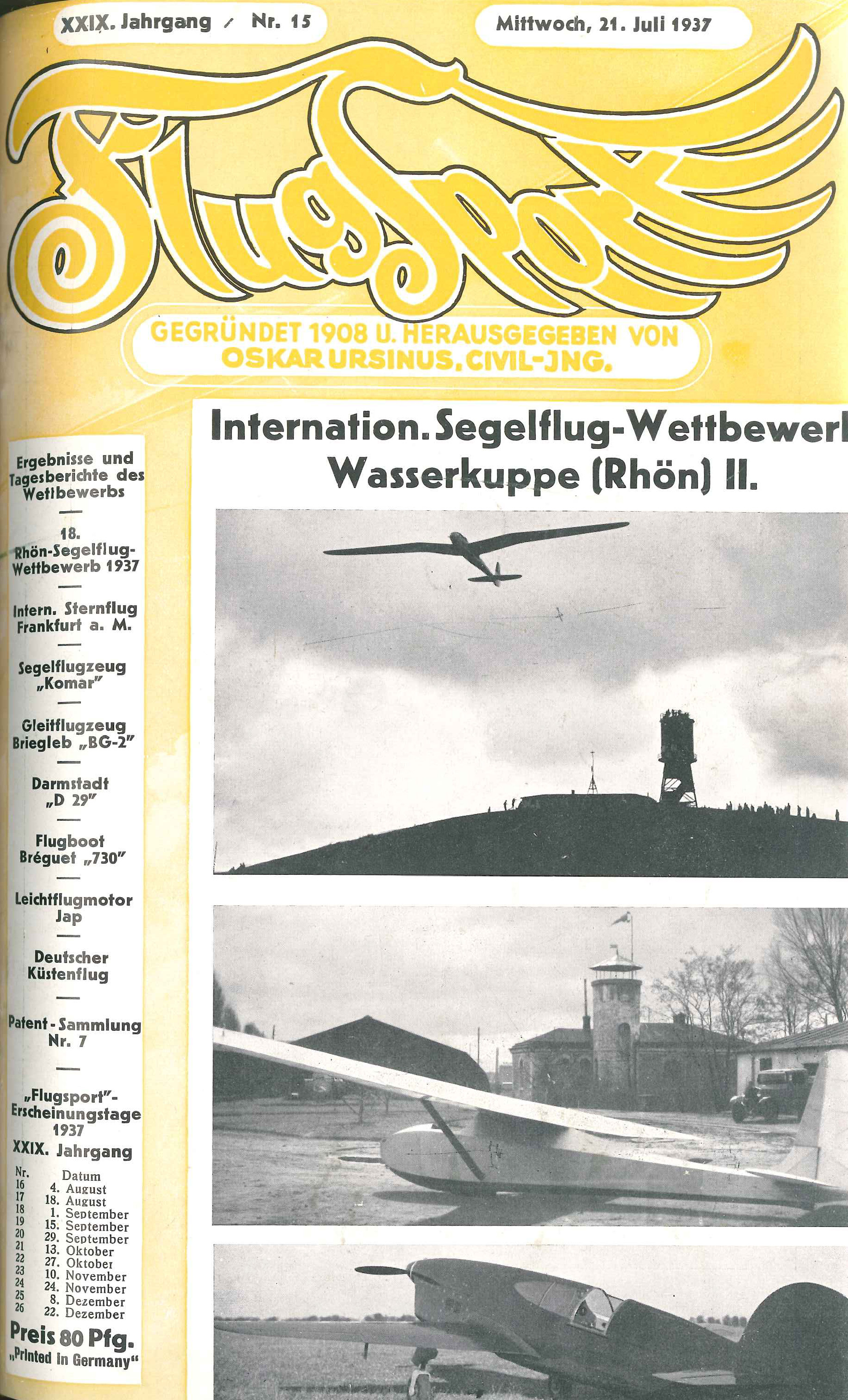 Flugsport 1937 - Heft 15/1937