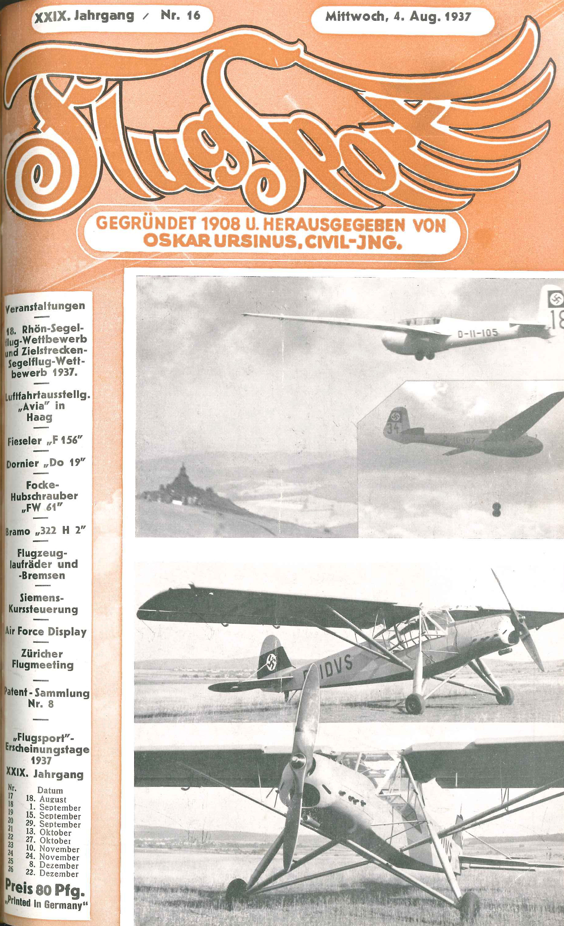 Flugsport 1937 - Heft 16/1937