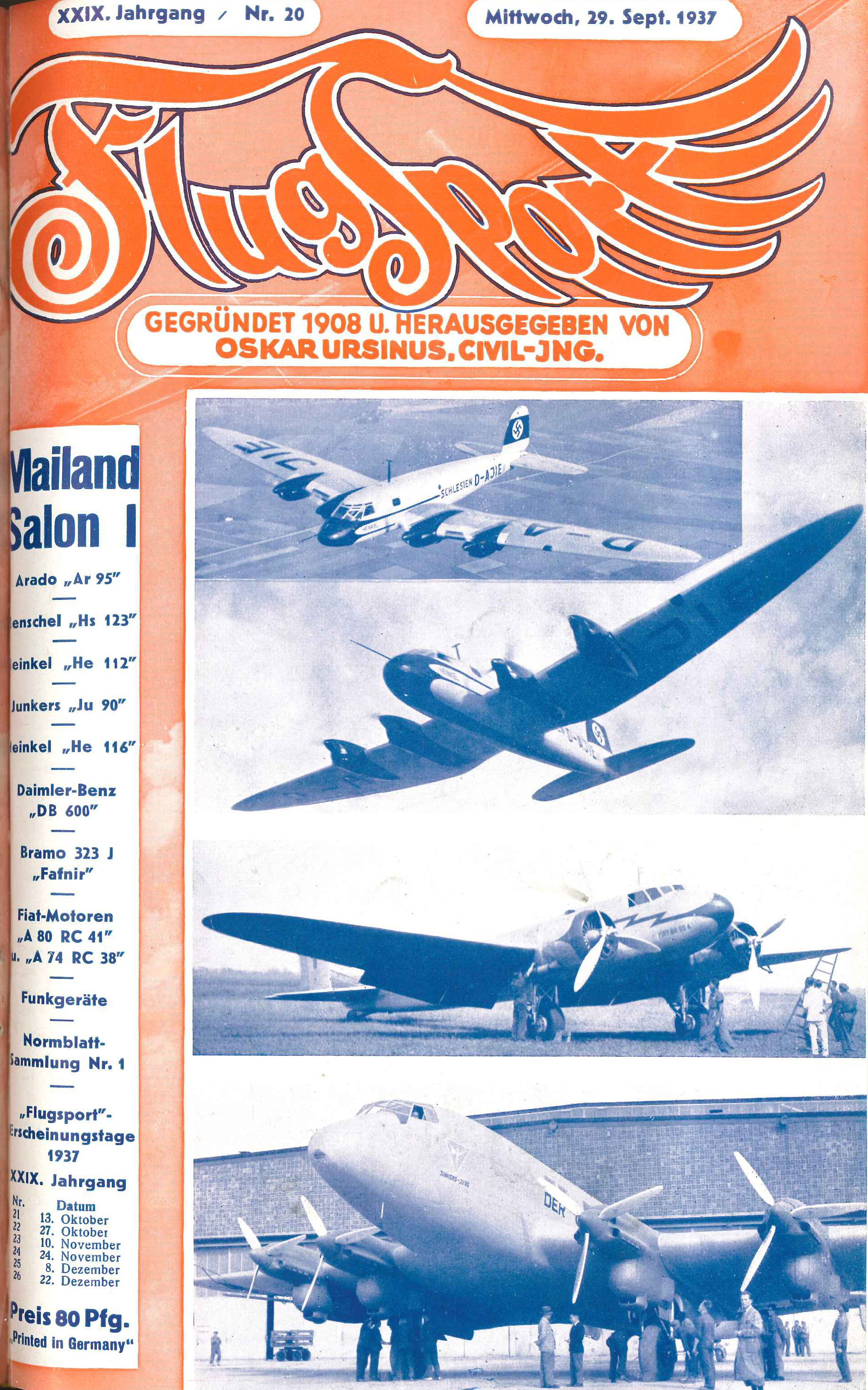 Flugsport 1937 - Heft 20/1937