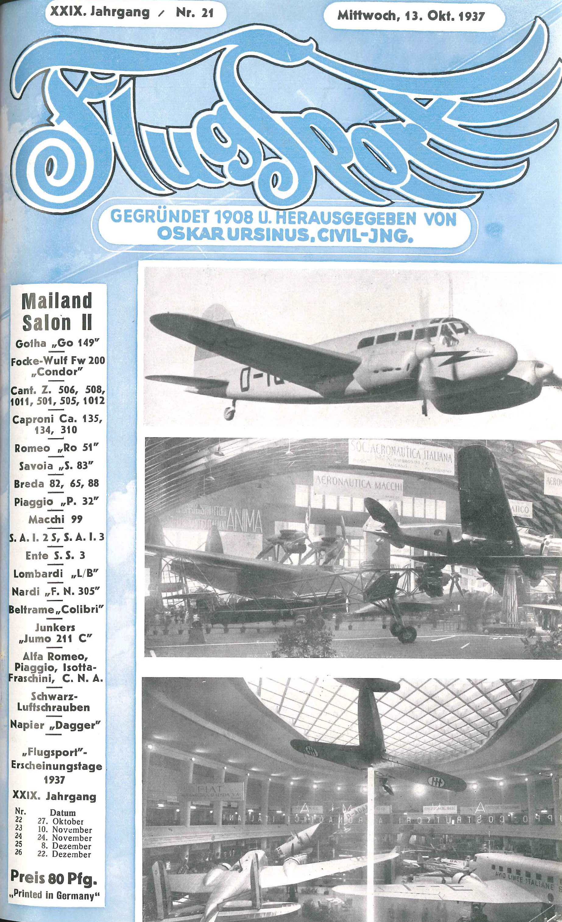 Flugsport 1937 - Heft 21/1937