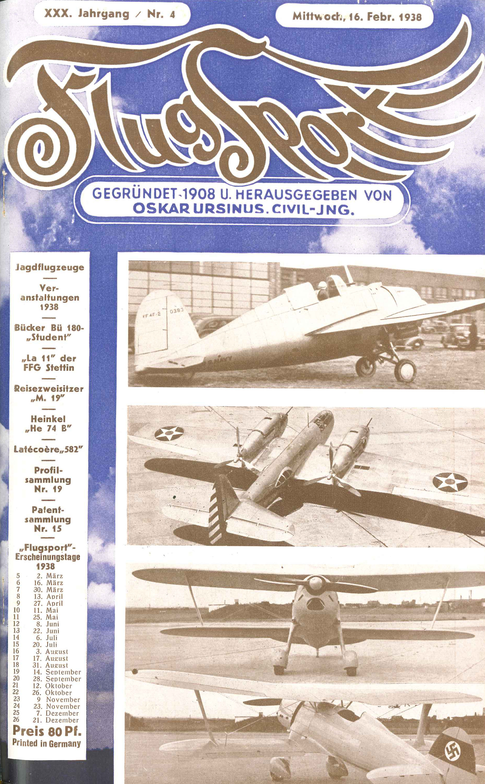 Flugsport 1938 - Heft 4/1938