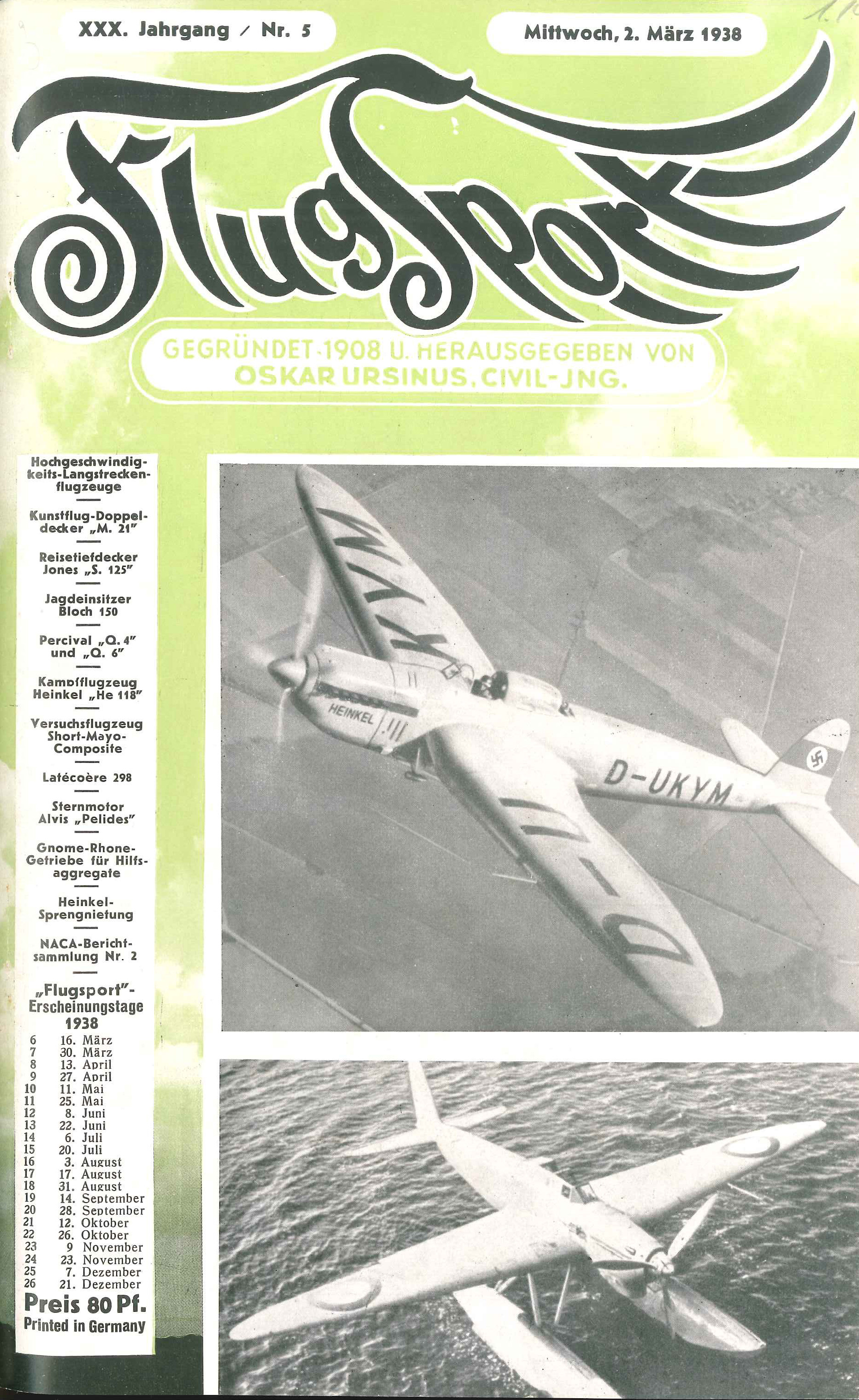 Flugsport 1938 - Heft 5/1938