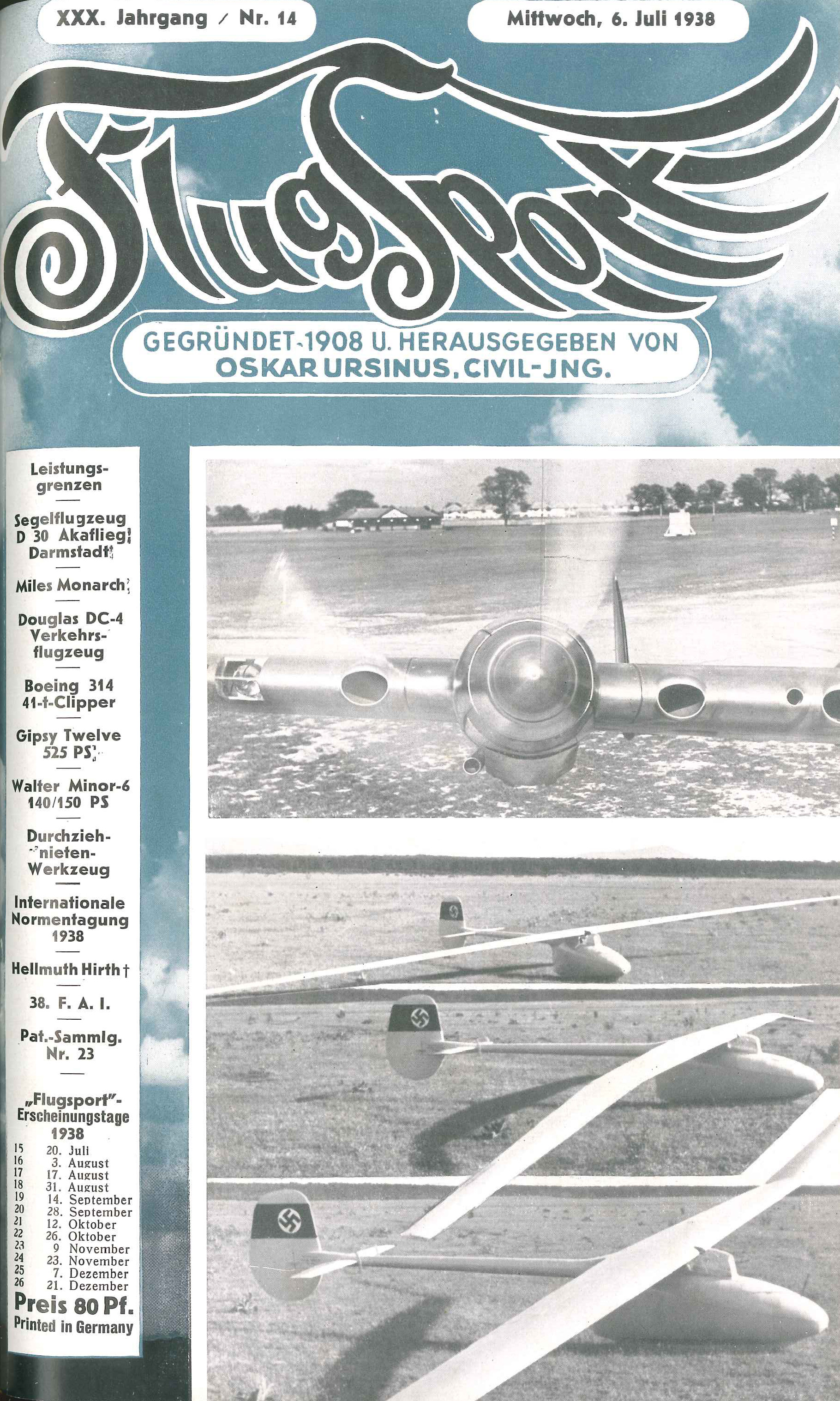 Flugsport 1938 - Heft 14/1938
