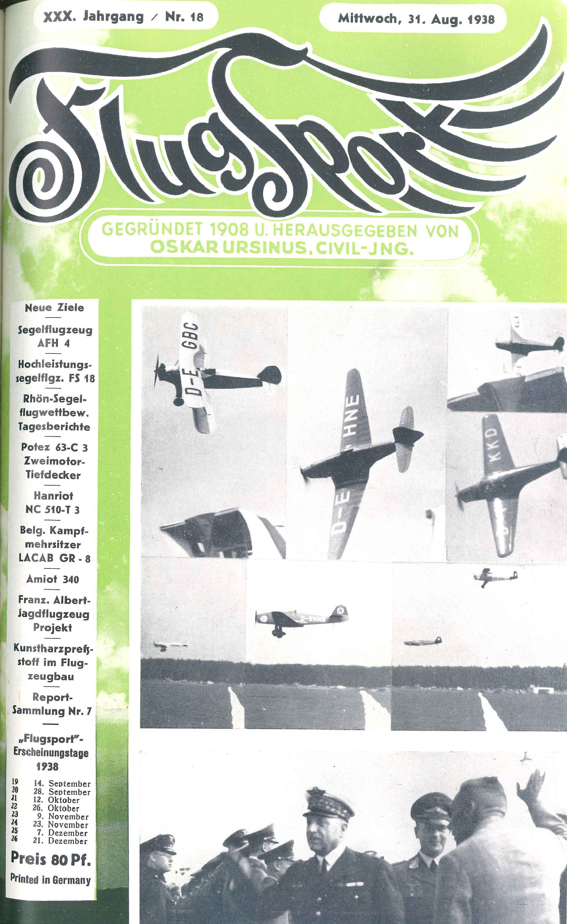 Flugsport 1938 - Heft 18/1938