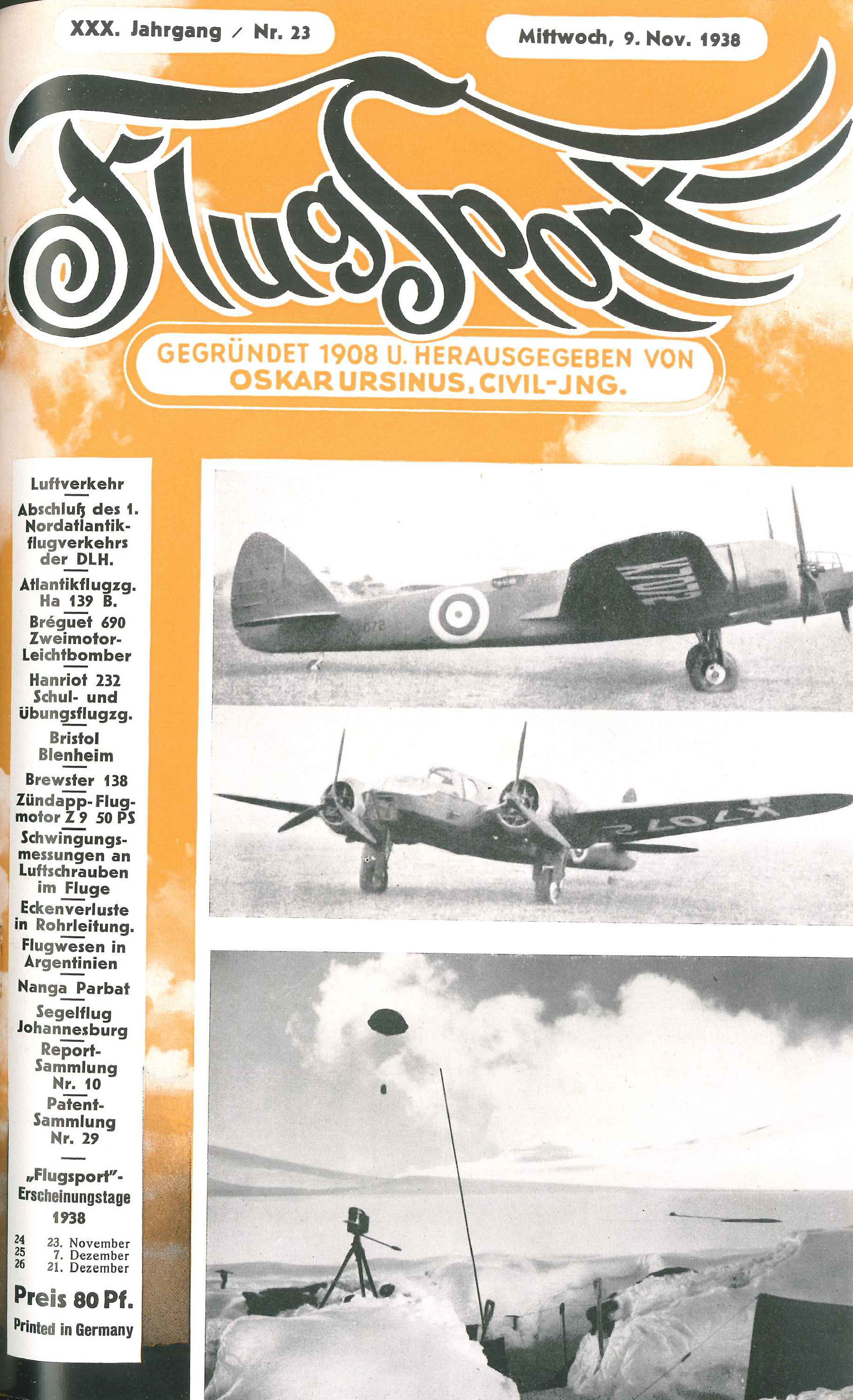 Flugsport 1938 - Heft 23/1938