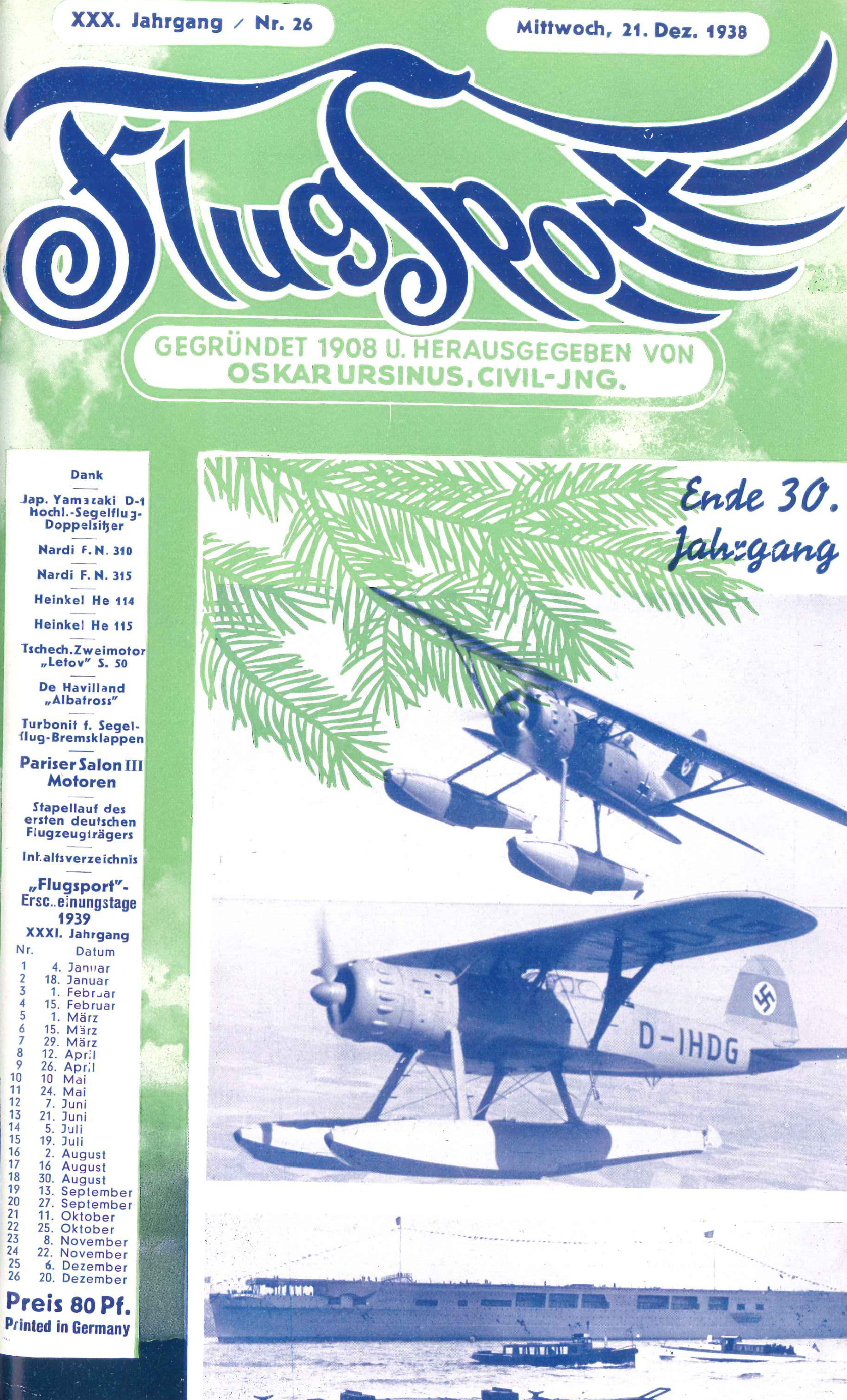 Flugsport 1938 - Heft 26/1938