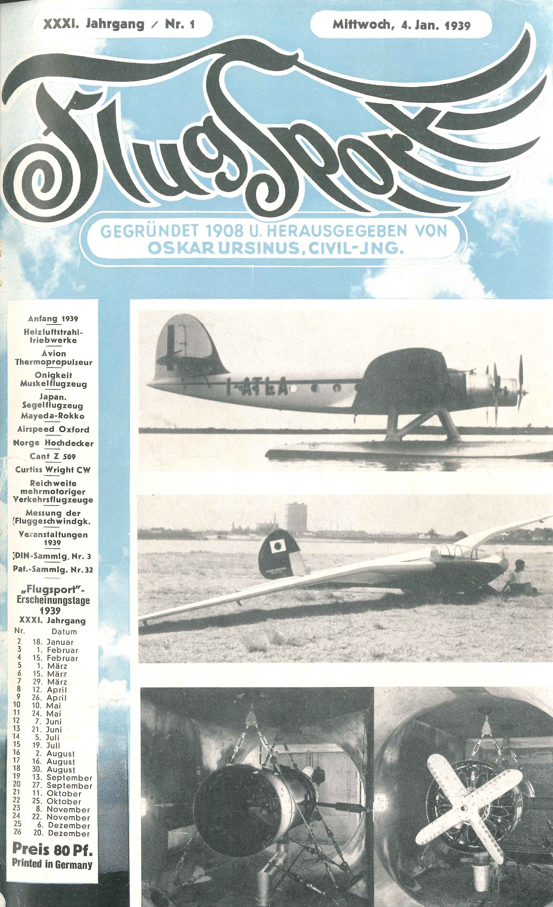 Flugsport 1939 - Heft 1/1939