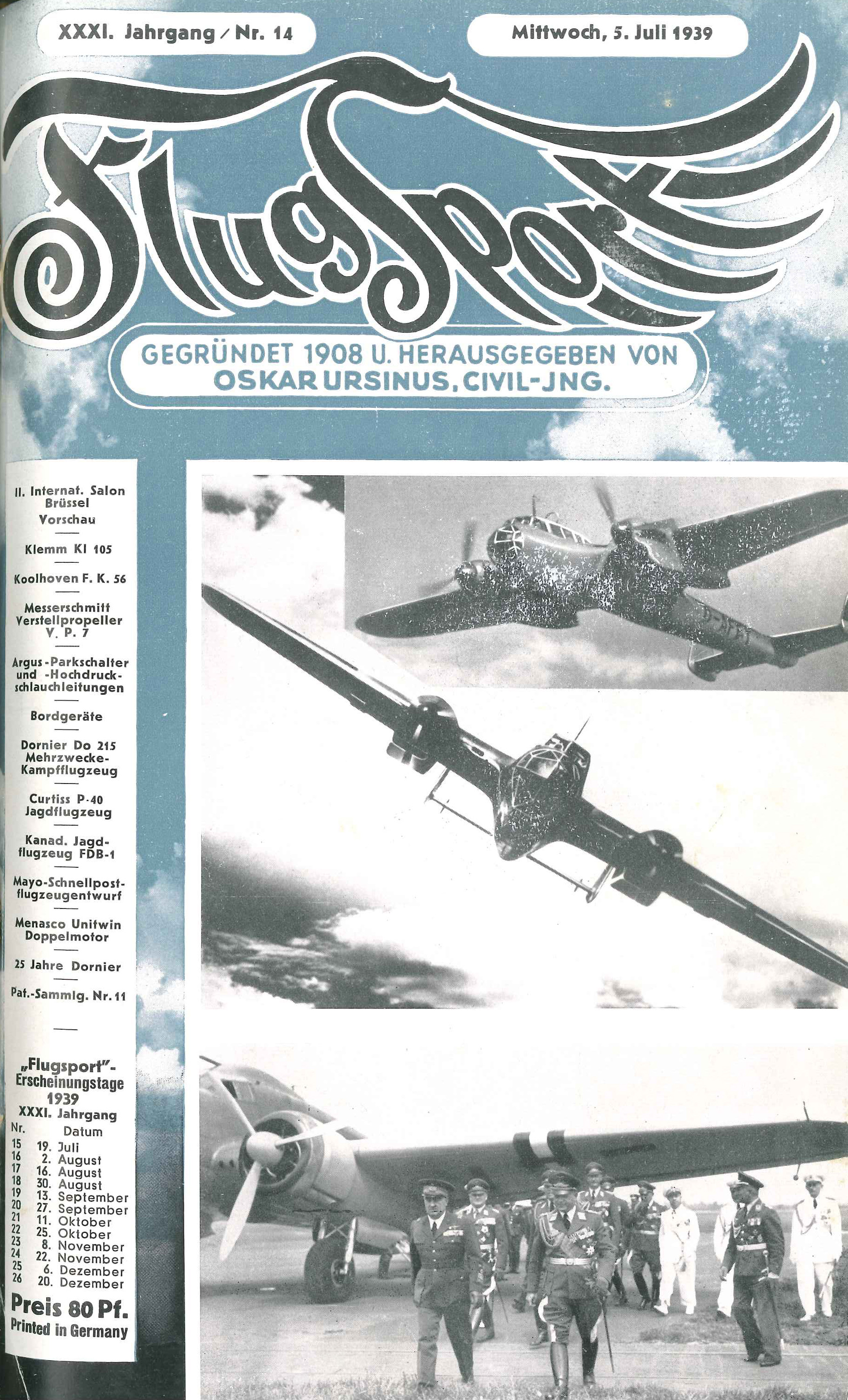Flugsport 1939 - Heft 14/1939