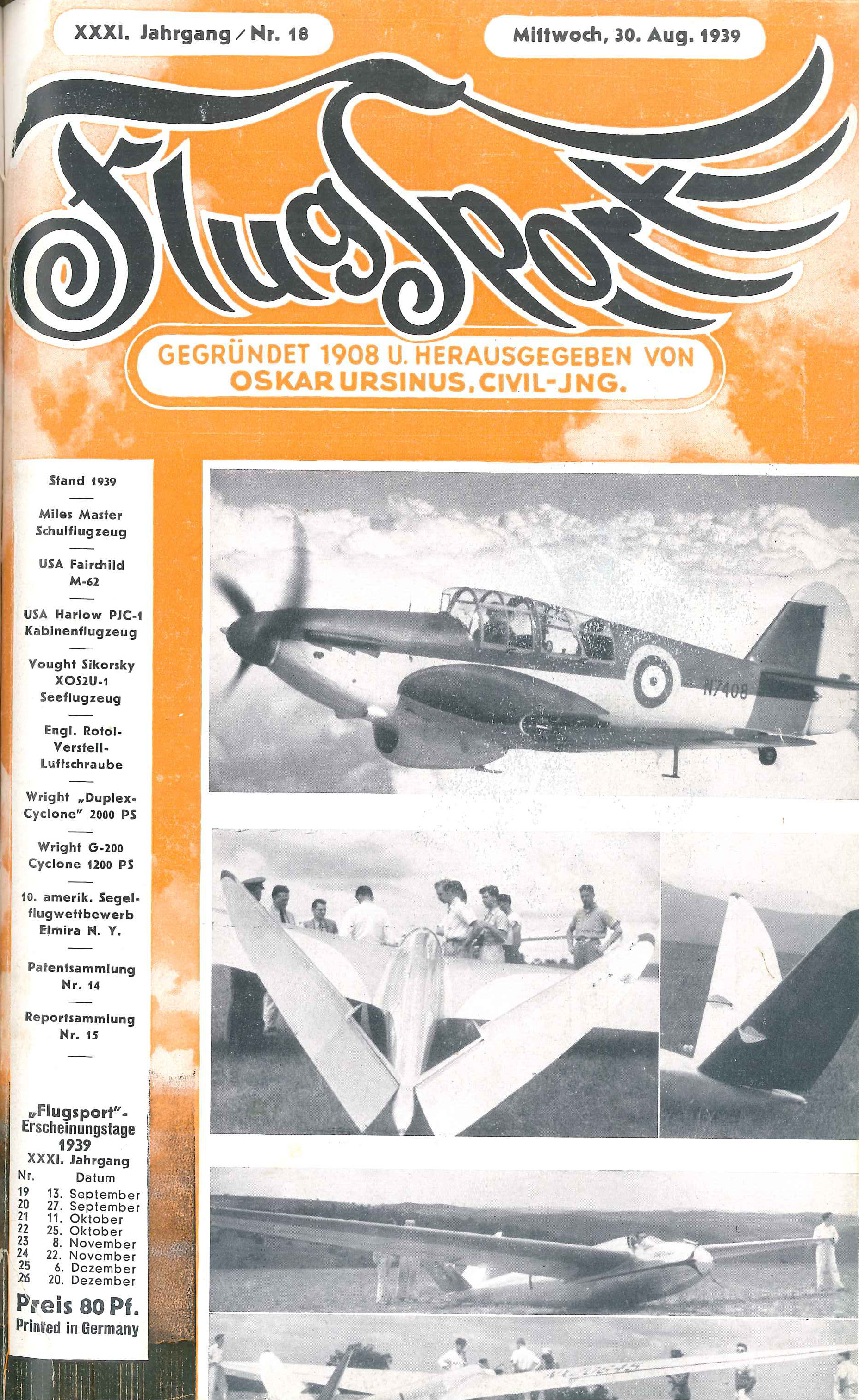 Flugsport 1939 - Heft 18/1939