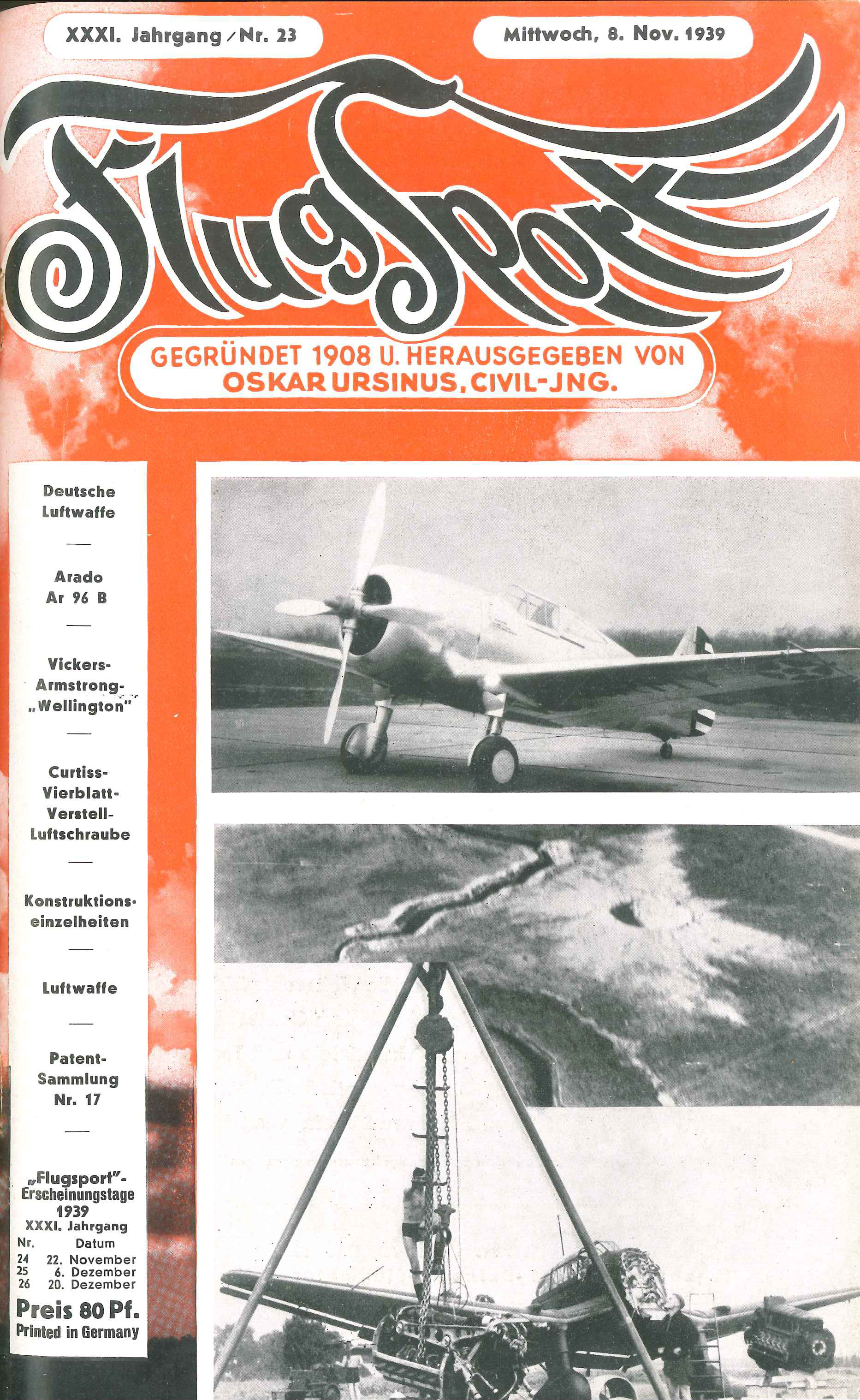 Flugsport 1939 - Heft 23/1939