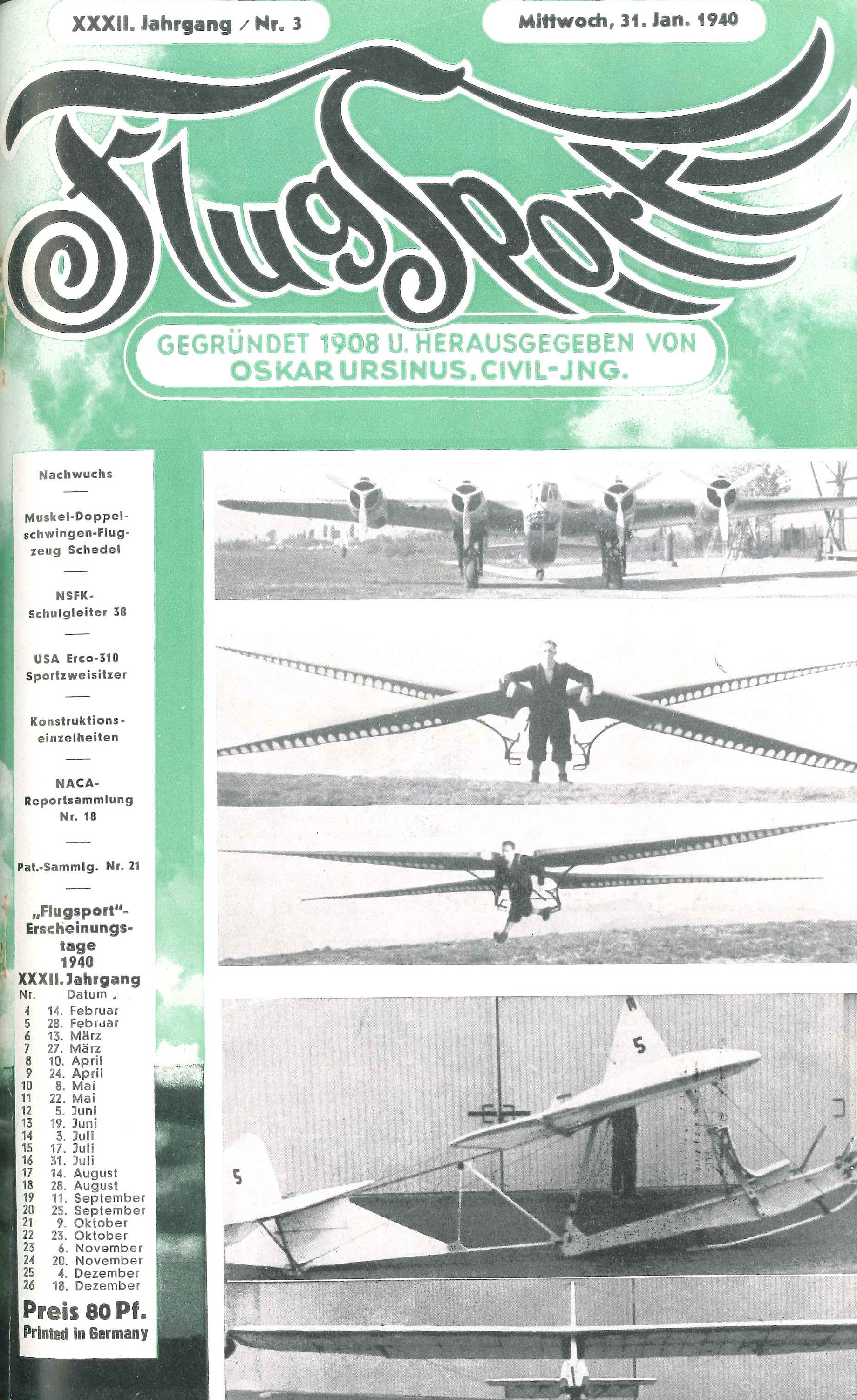 Flugsport 1940 - Heft 3/1940