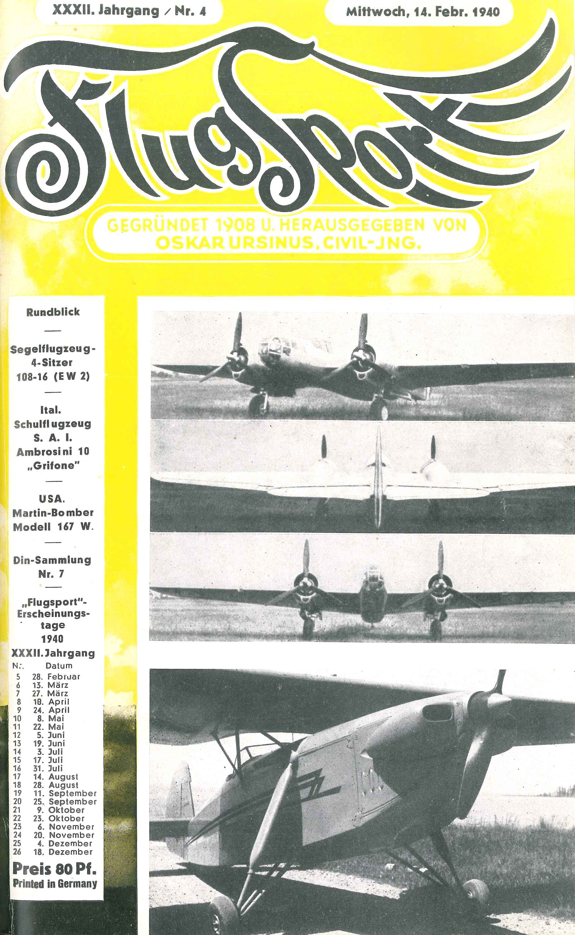 Flugsport 1940 - Heft 4/1940