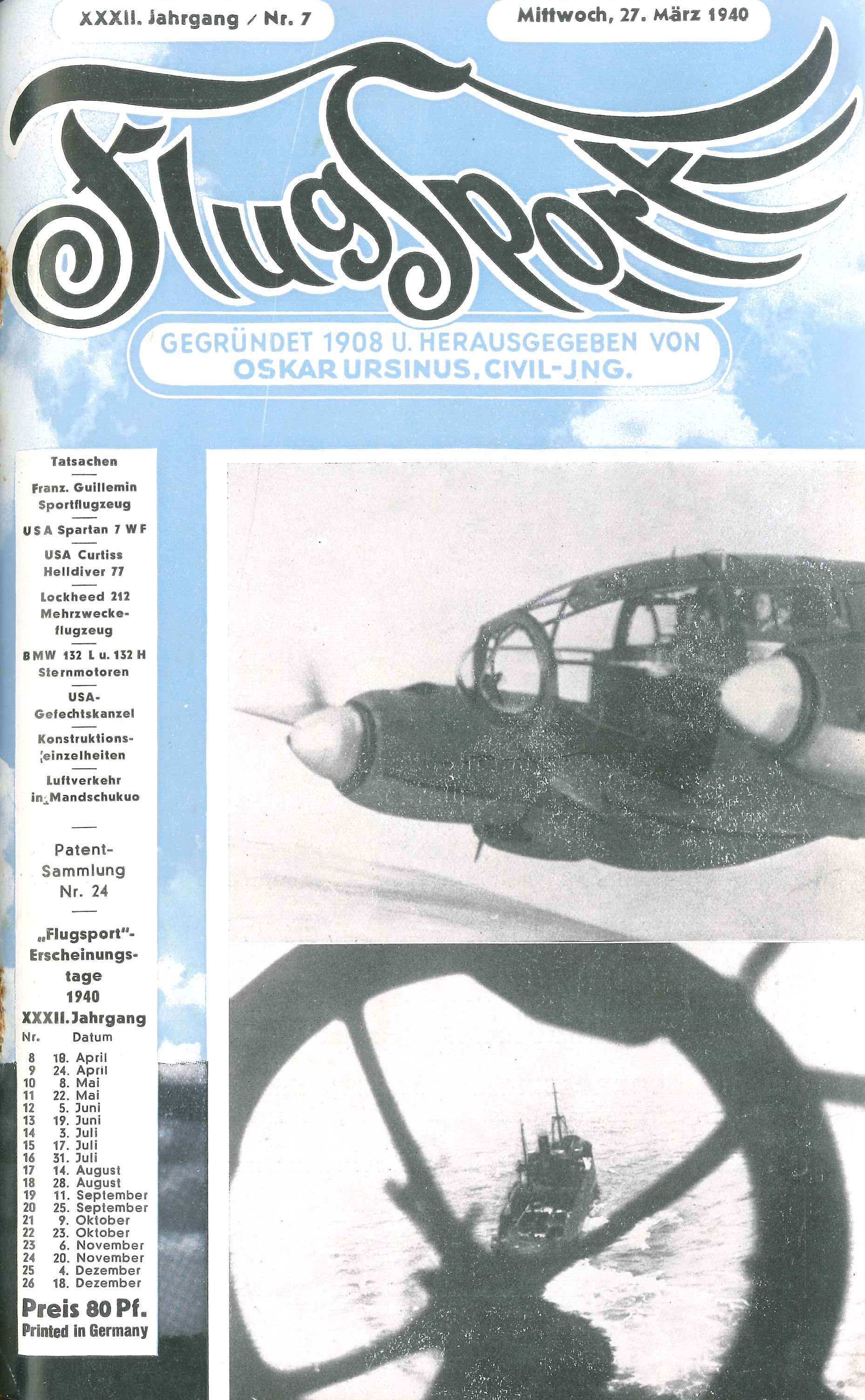 Flugsport 1940 - Heft 7/1940