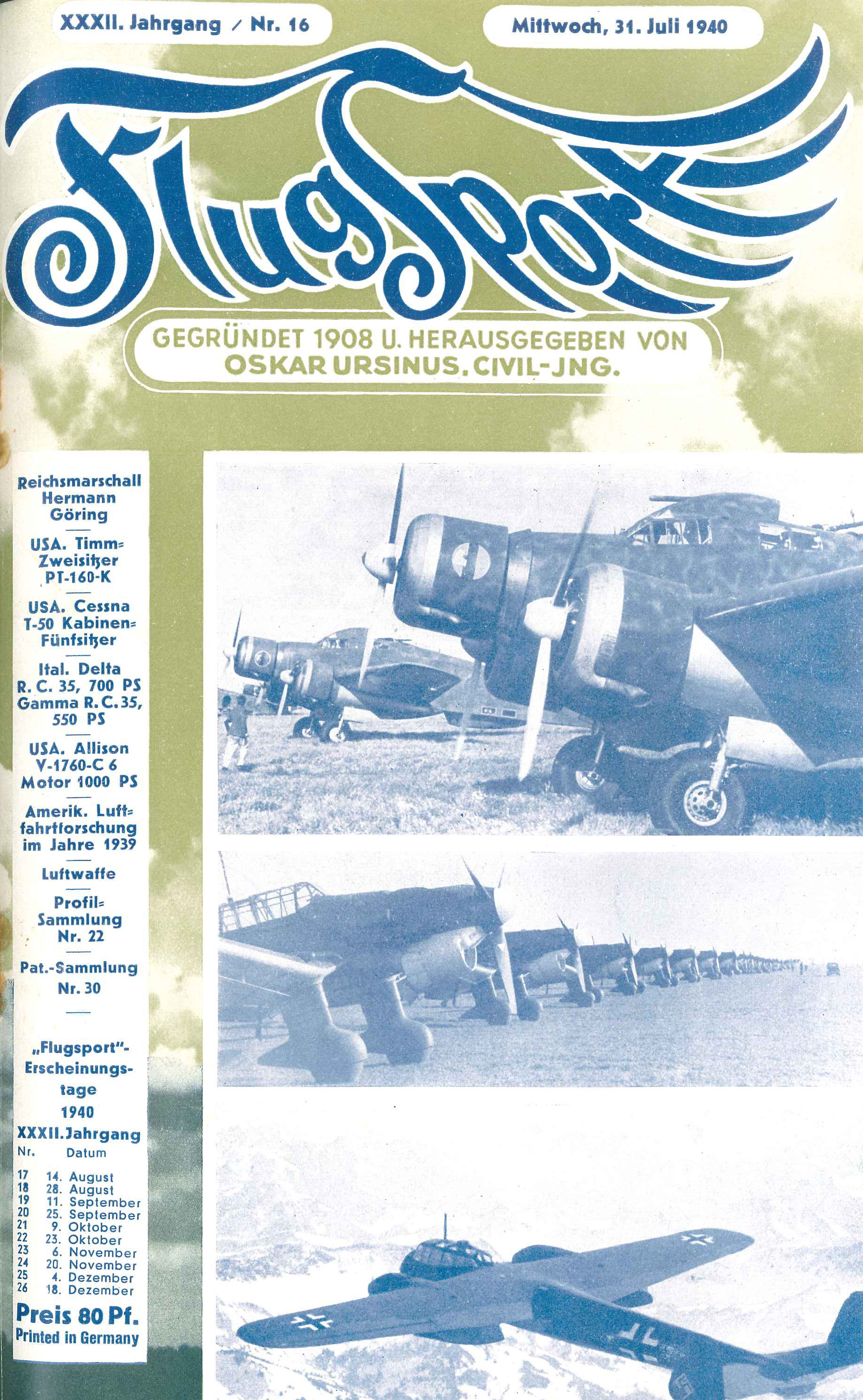 Flugsport 1940 - Heft 16/1940