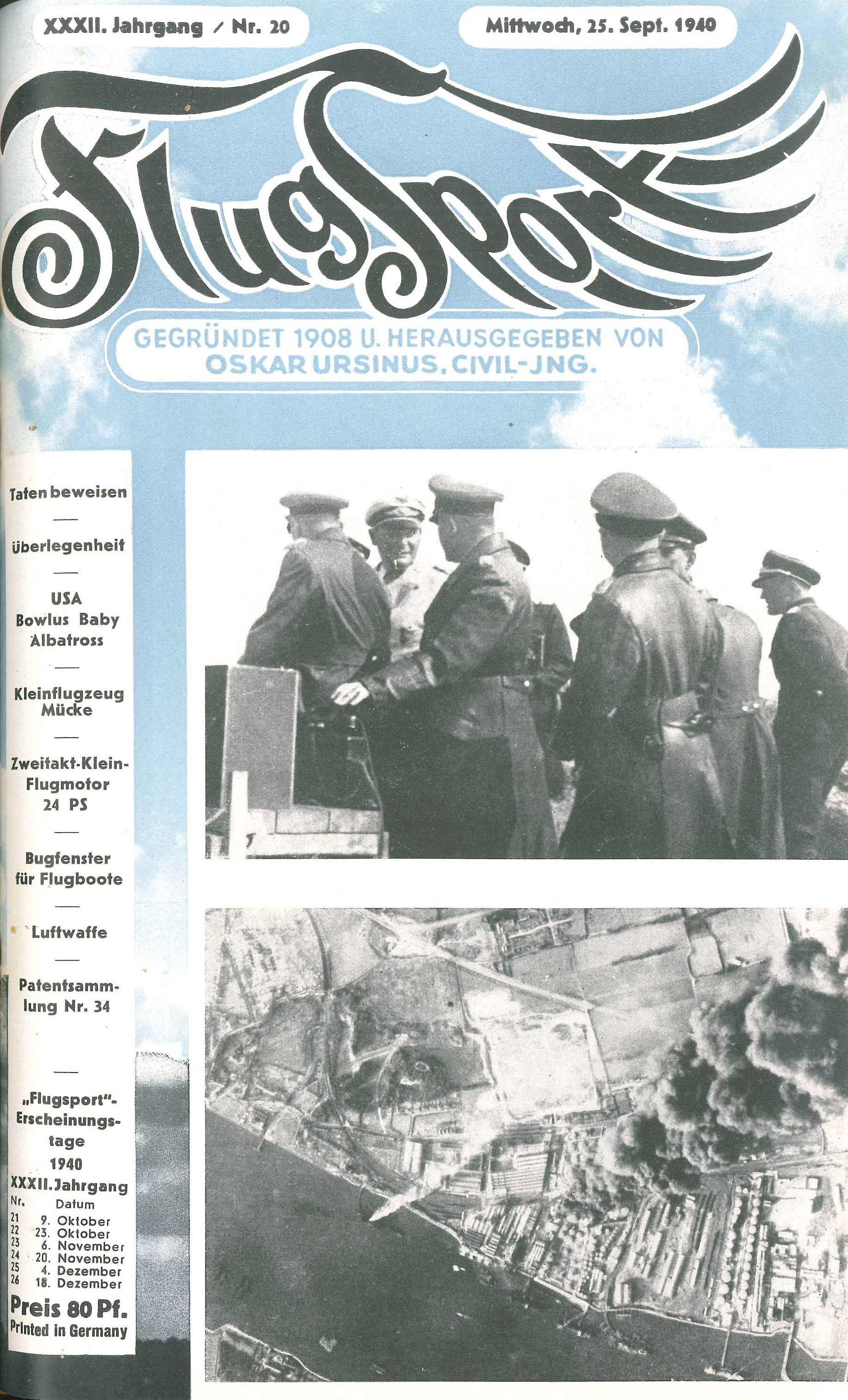 Flugsport 1940 - Heft 20/1940