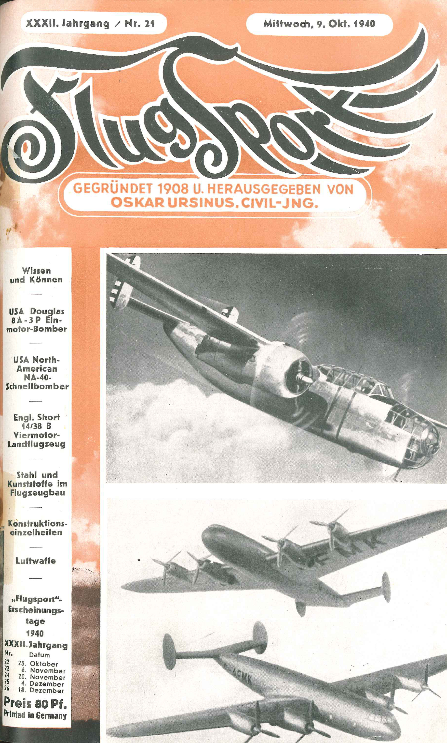 Flugsport 1940 - Heft 21/1940