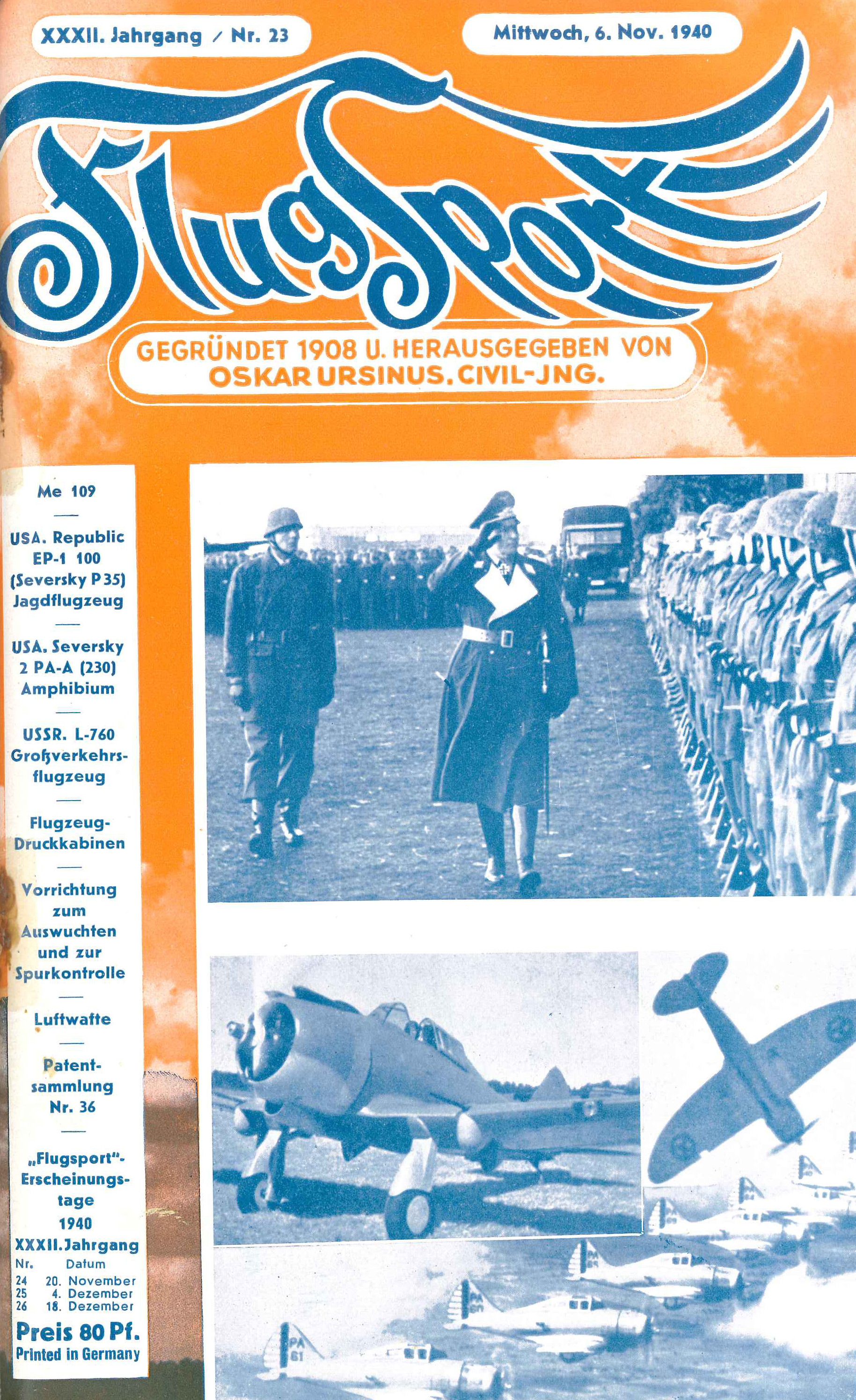 Flugsport 1940 - Heft 23/1940
